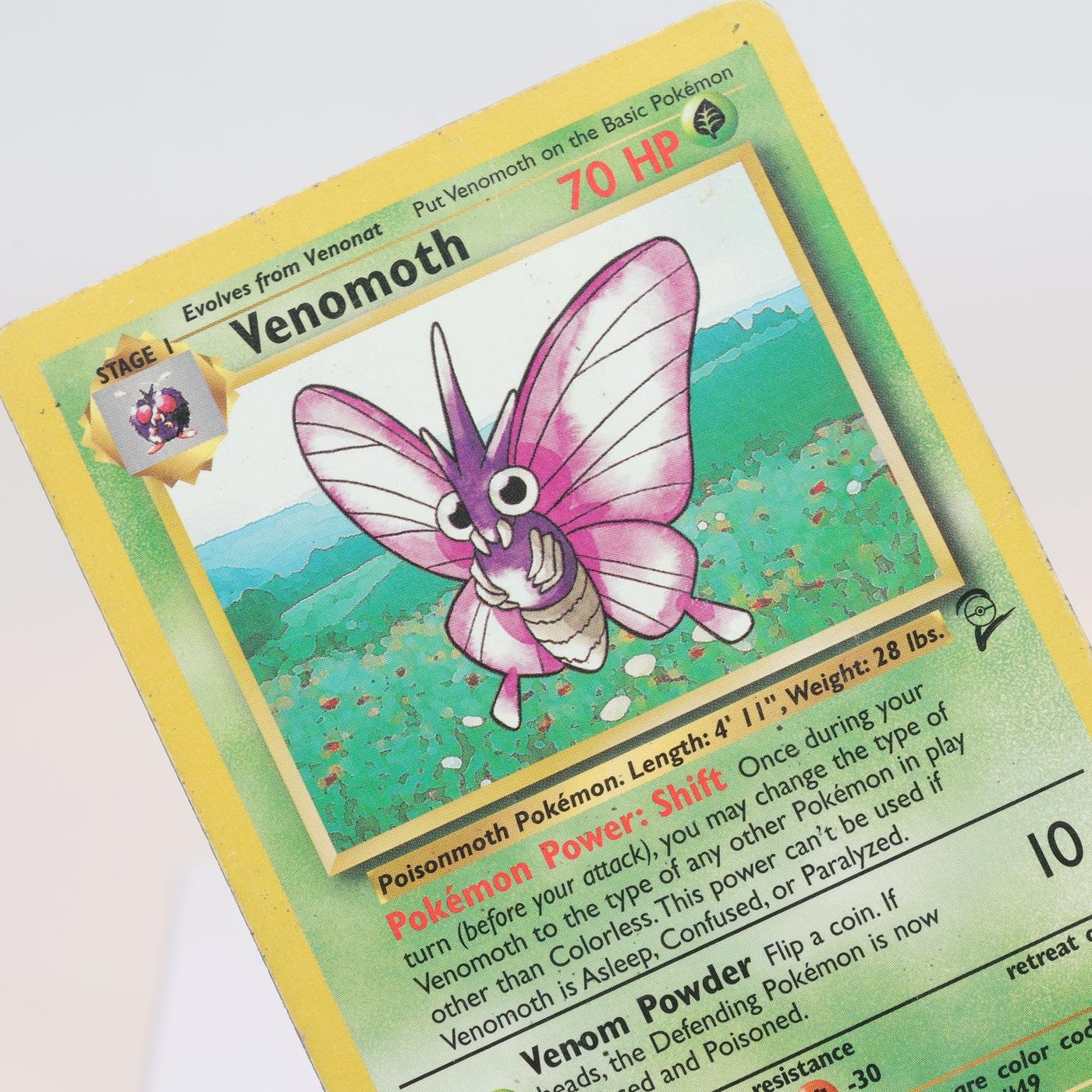 Pokemon TCG Venomoth 31130 Base Set 2 Rare WOTC PLCrease 168232466125