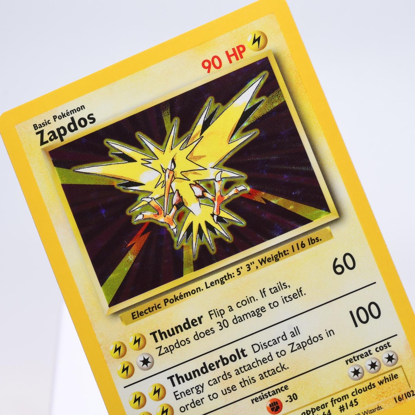 Pokemon TCG – Zapdos 16/102 Base Set Holo Rare  WOTC – EXC/NM