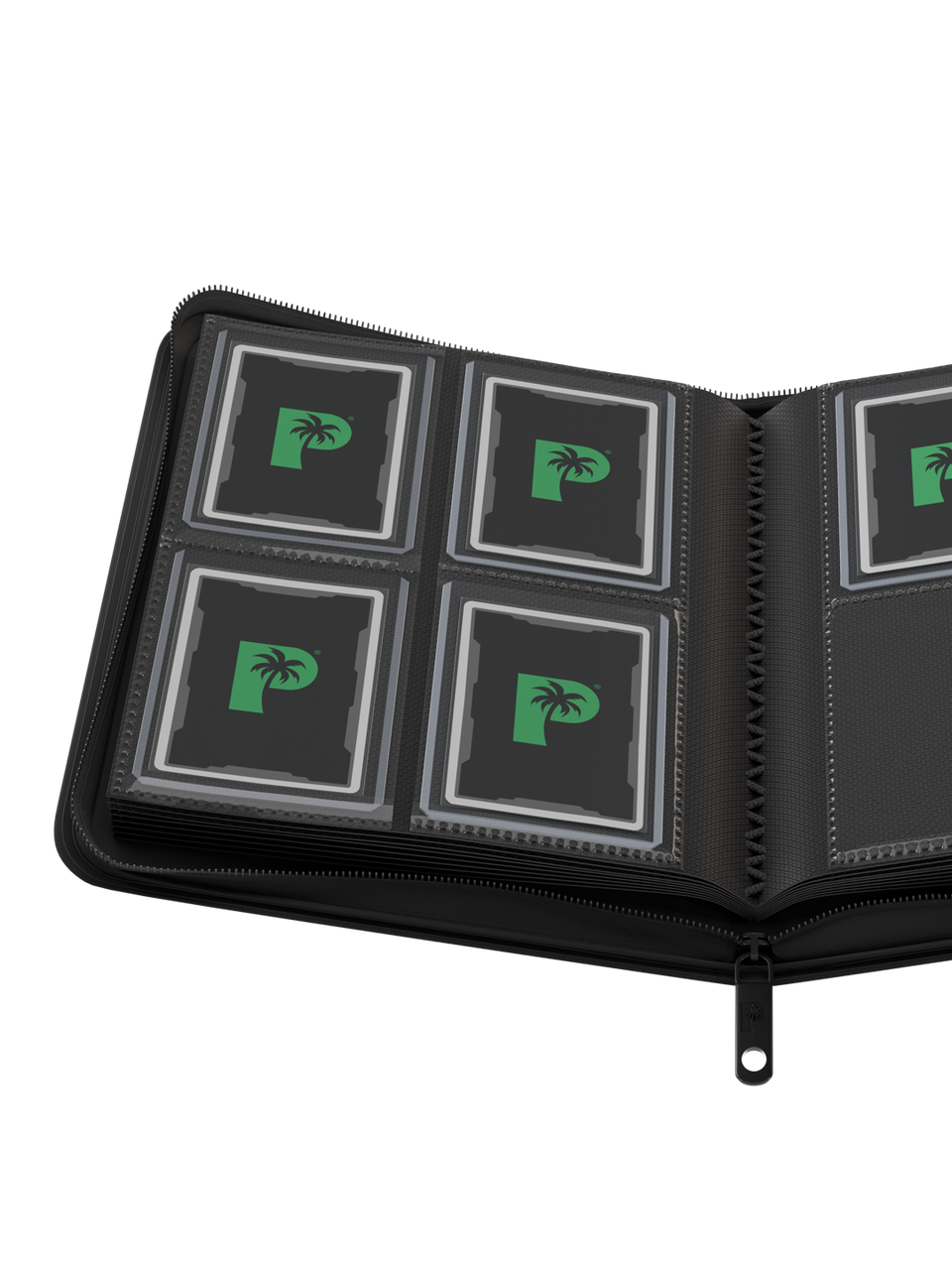 Palms Off Gaming Collectors Series Top Loader Zip Binder 4 Pocket Black 168593480076 2