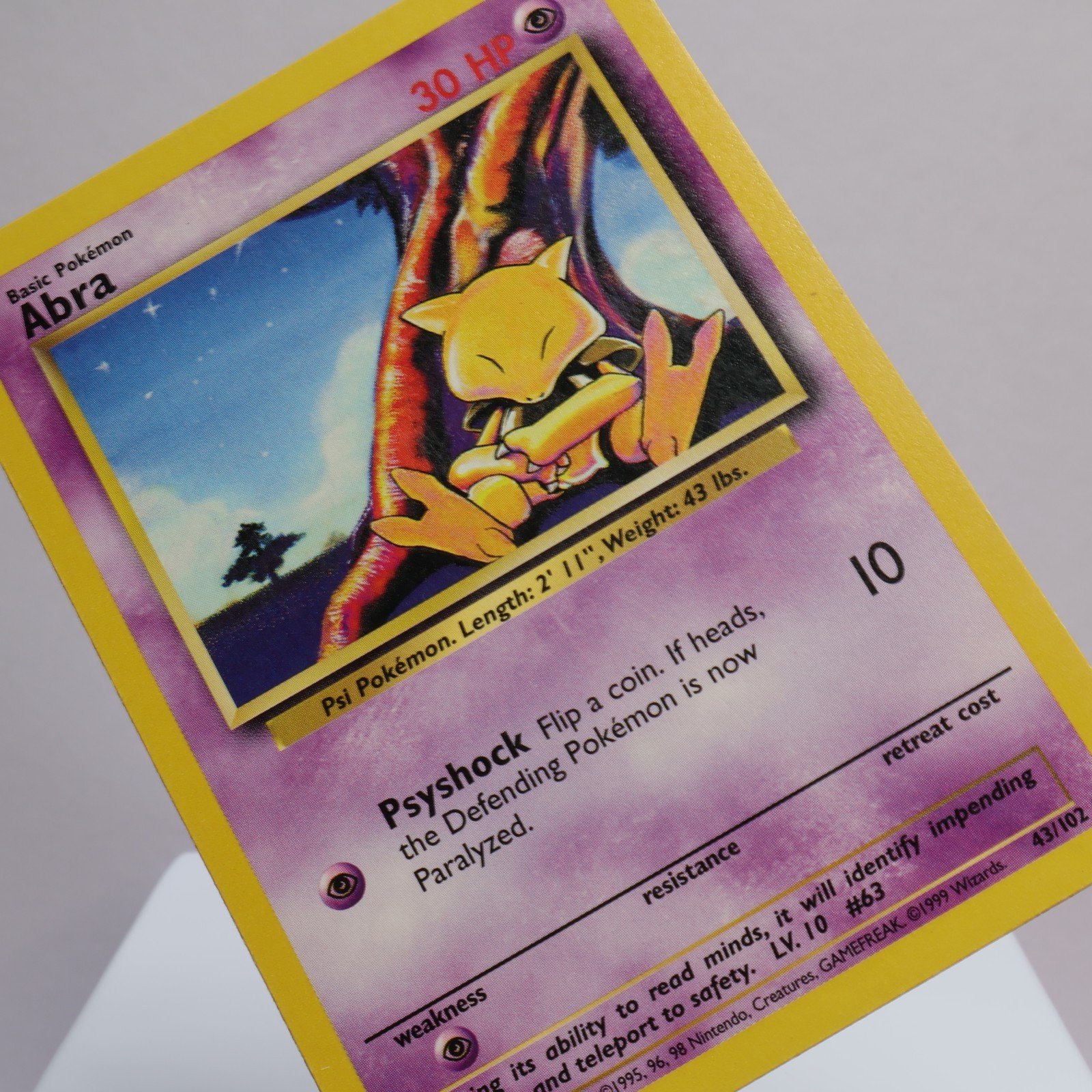 Pokemon TCG – Abra 43/102 Base Set Common  WOTC 1999 – MP