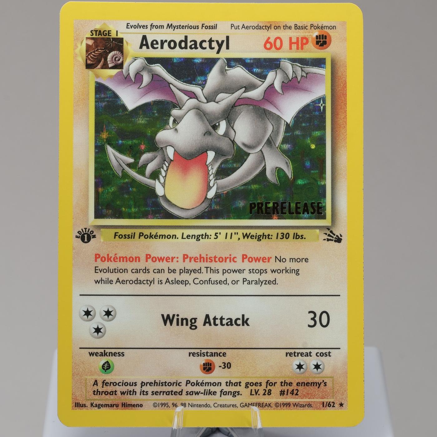 Pokemon TCG Aerodactyl 162 Fossil Holo Rare 1st Edition WOTC 1999 NM 167950658956 2