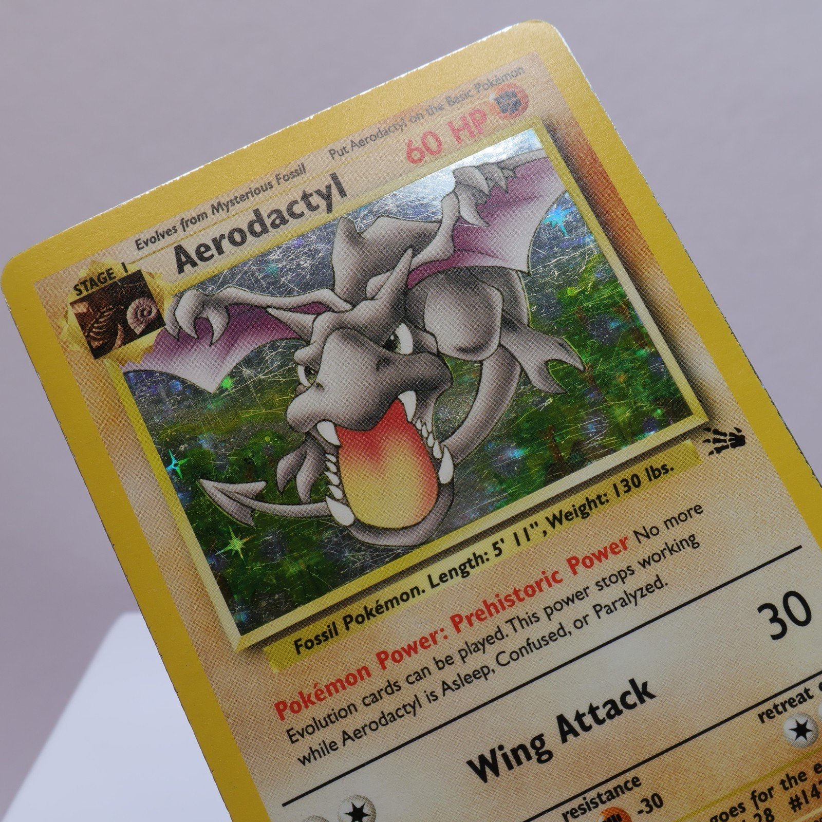 Pokemon TCG Aerodactyl 162 Fossil Holo Rare WOTC 1999 MP 167830364456