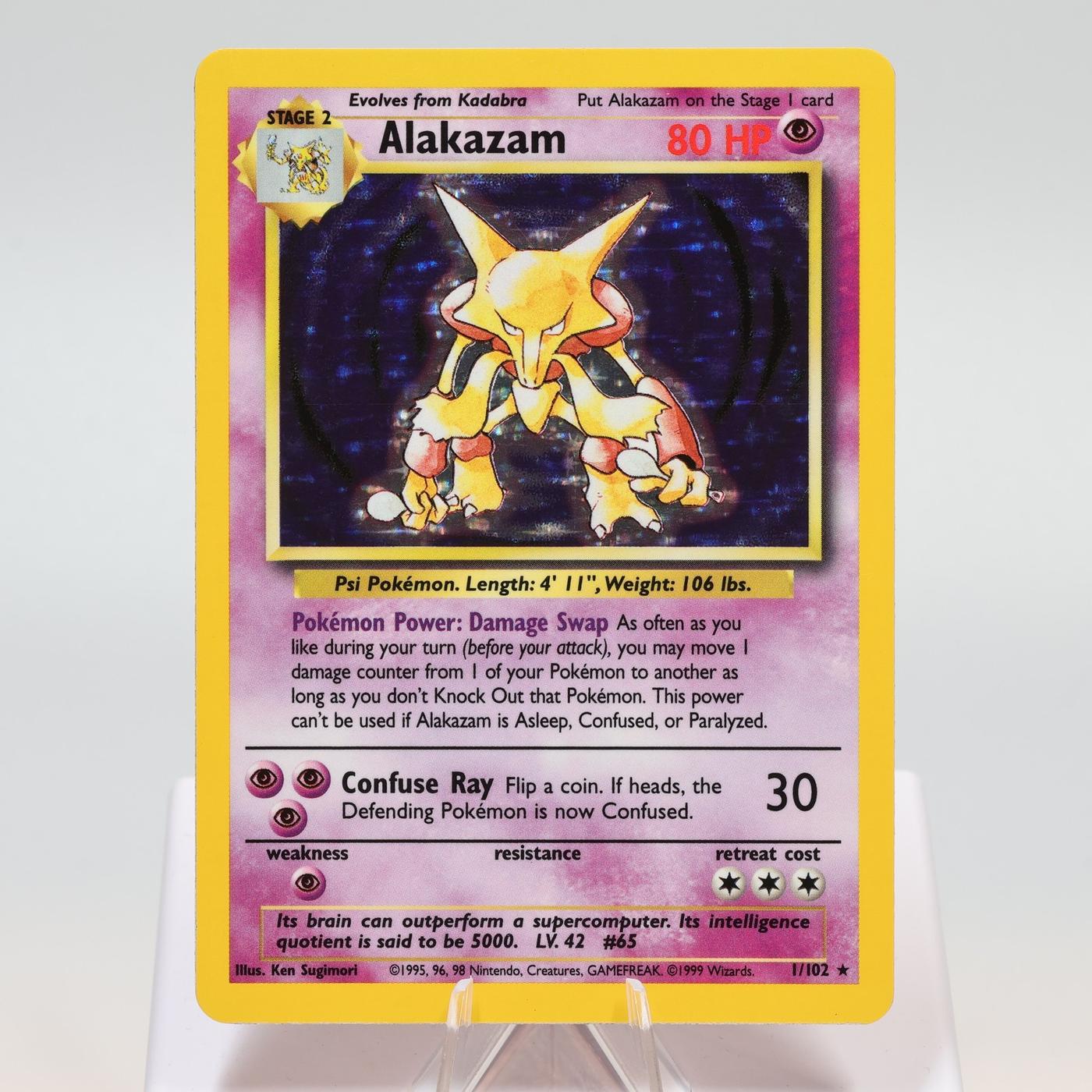 Pokemon TCG Alakazam 1102 Base Set Holo Rare WOTC EXCNM 168411843606 2