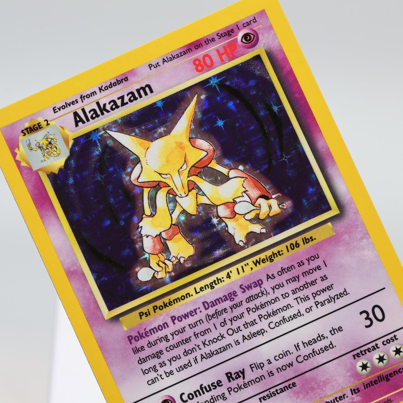 Pokemon TCG – Alakazam 1/102 Base Set Holo Rare  WOTC – EXC/NM