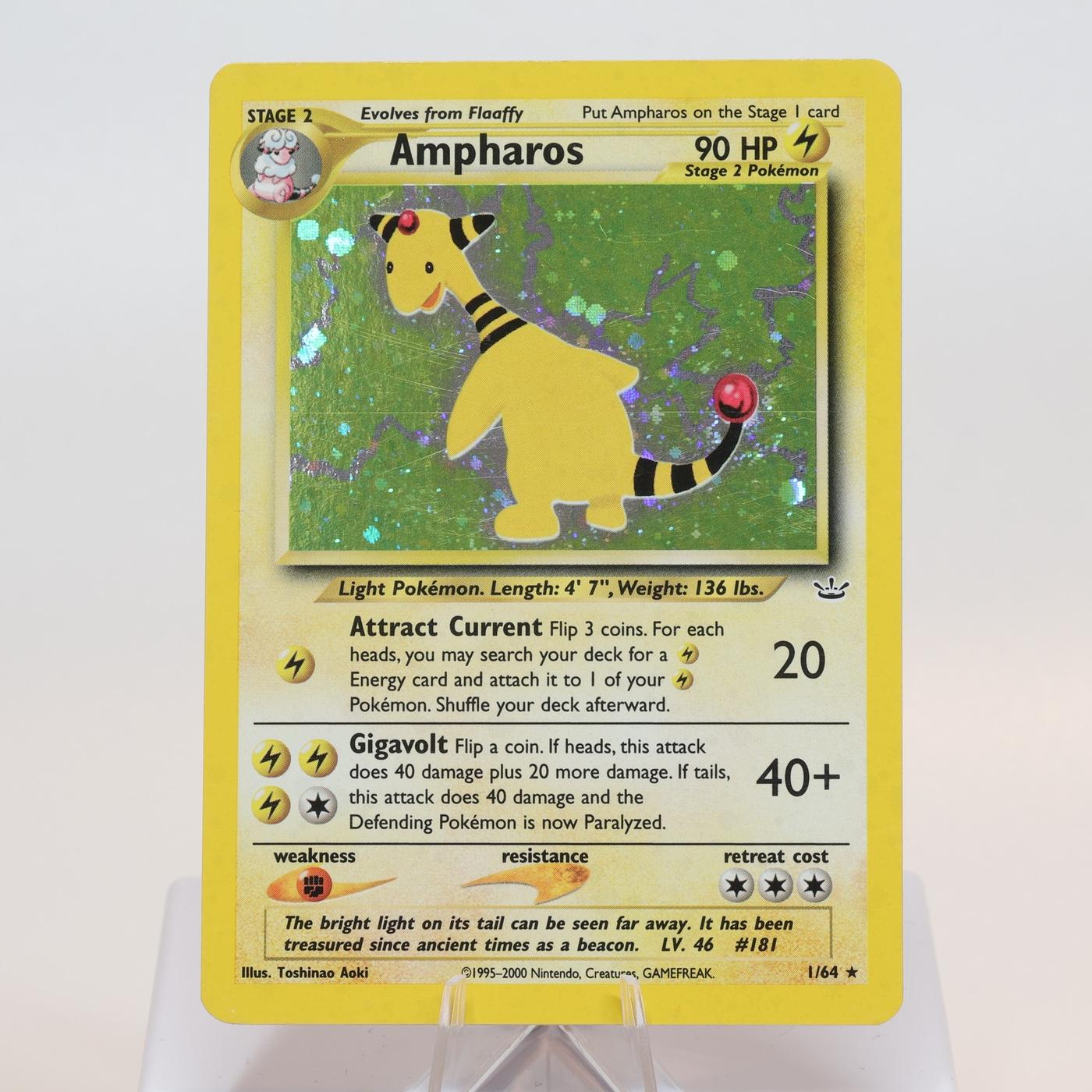 Pokemon TCG Ampharos 164 Neo Revelation Holo Rare WOTC EXC 168205418466 2