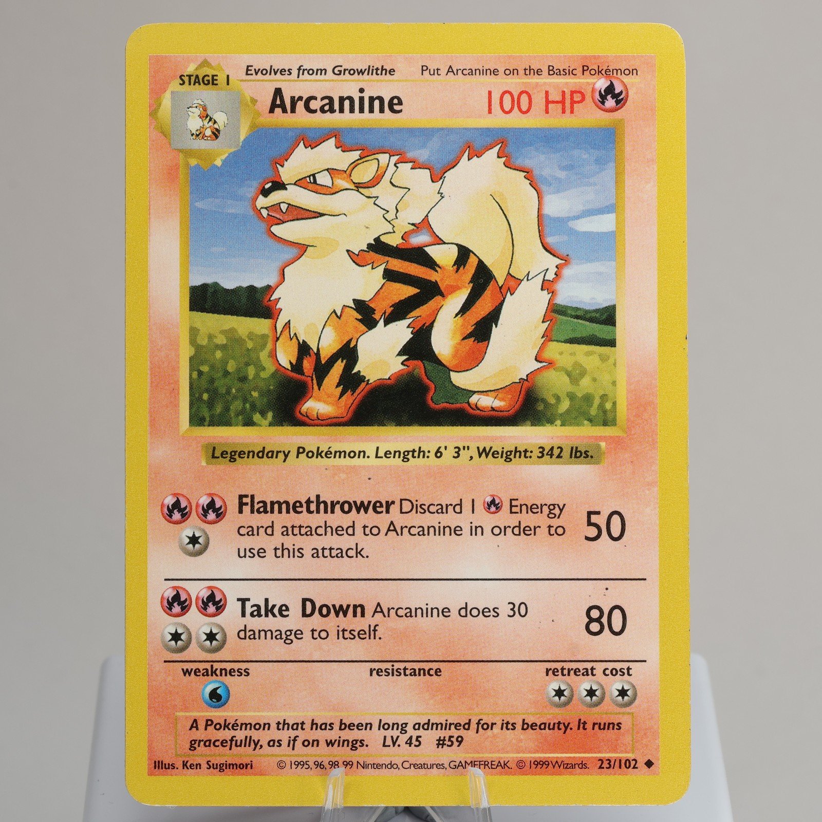 Pokemon TCG Arcanine 23102 Base Set Uncommon Shadowless WOTC 1999 168006227386 2