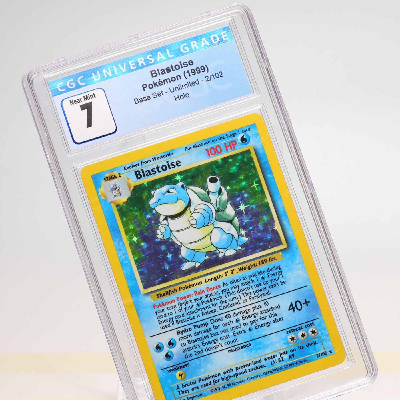 Pokemon TCG – Blastoise 2/102 Base Set Holo Rare WOTC – CGC 7 NM