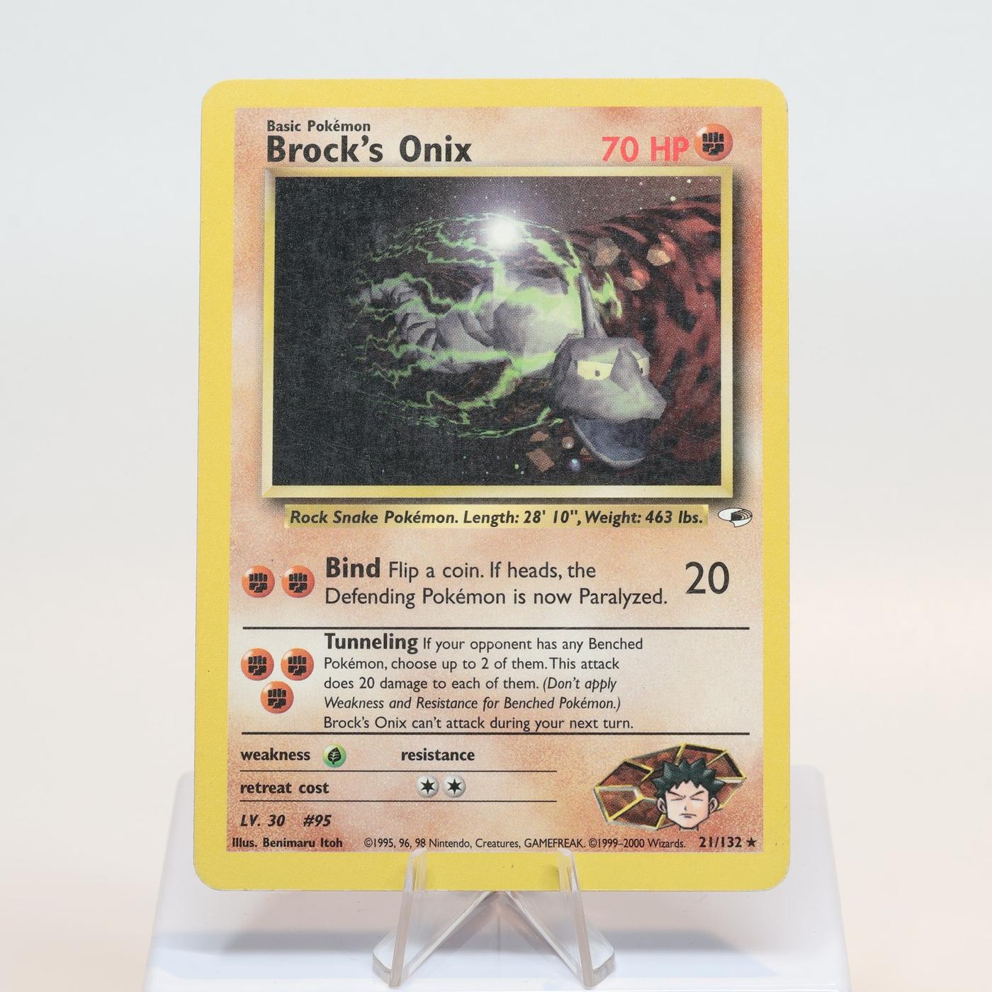 Pokemon TCG Brocks Onix 21132 Gym Heroes Rare WOTC MPIndent 168232466156 2