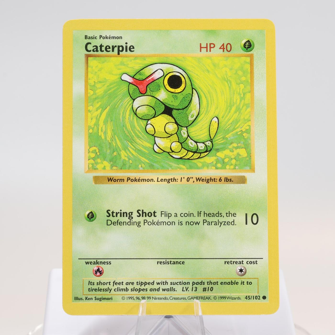 Pokemon TCG Caterpie 45102 Base Set Common Shadowless WOTC 1999 EXC 168144948296 2