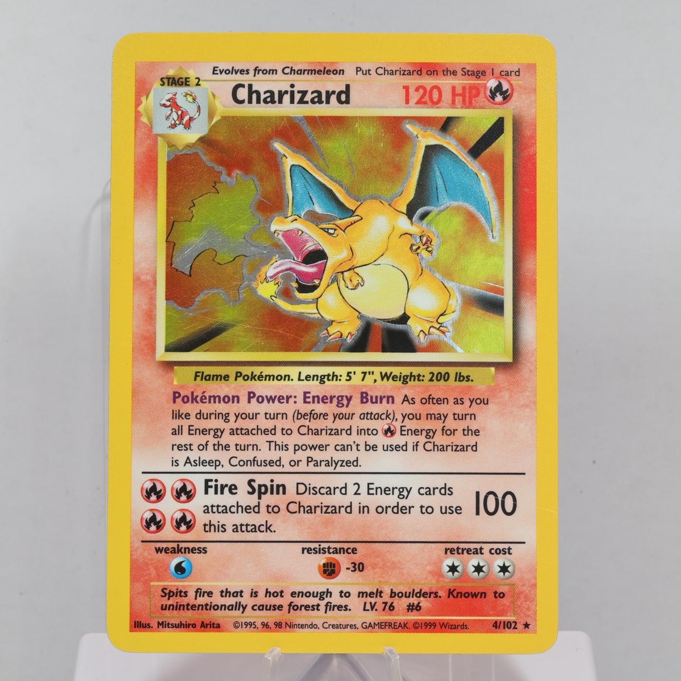 Pokemon TCG Charizard Base Set 4102 Unlimited Holo Rare WOTC 1999 EXC 168647482236 2