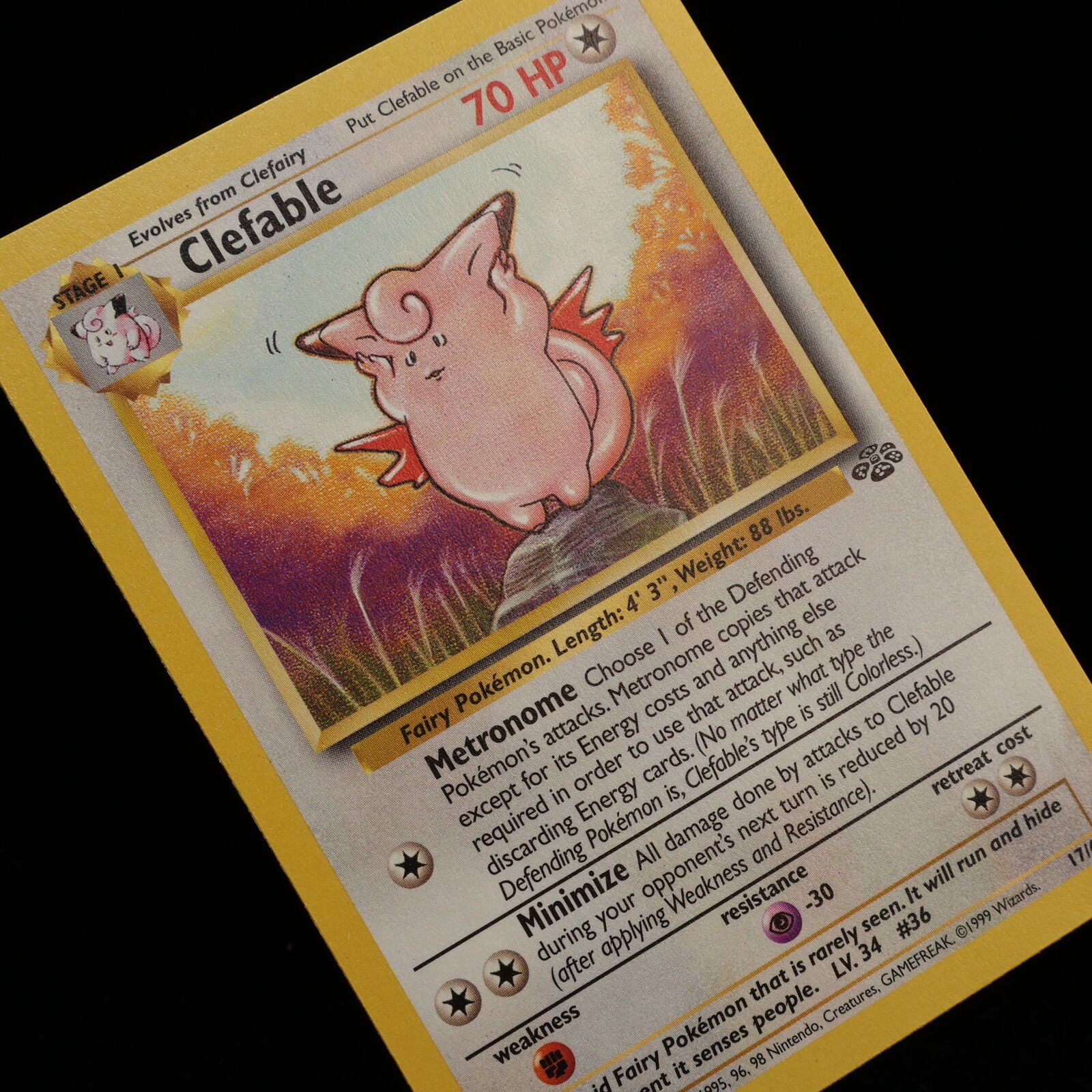 Pokemon TCG – Clefable 17/64 Jungle Rare  WOTC 1999 – NM
