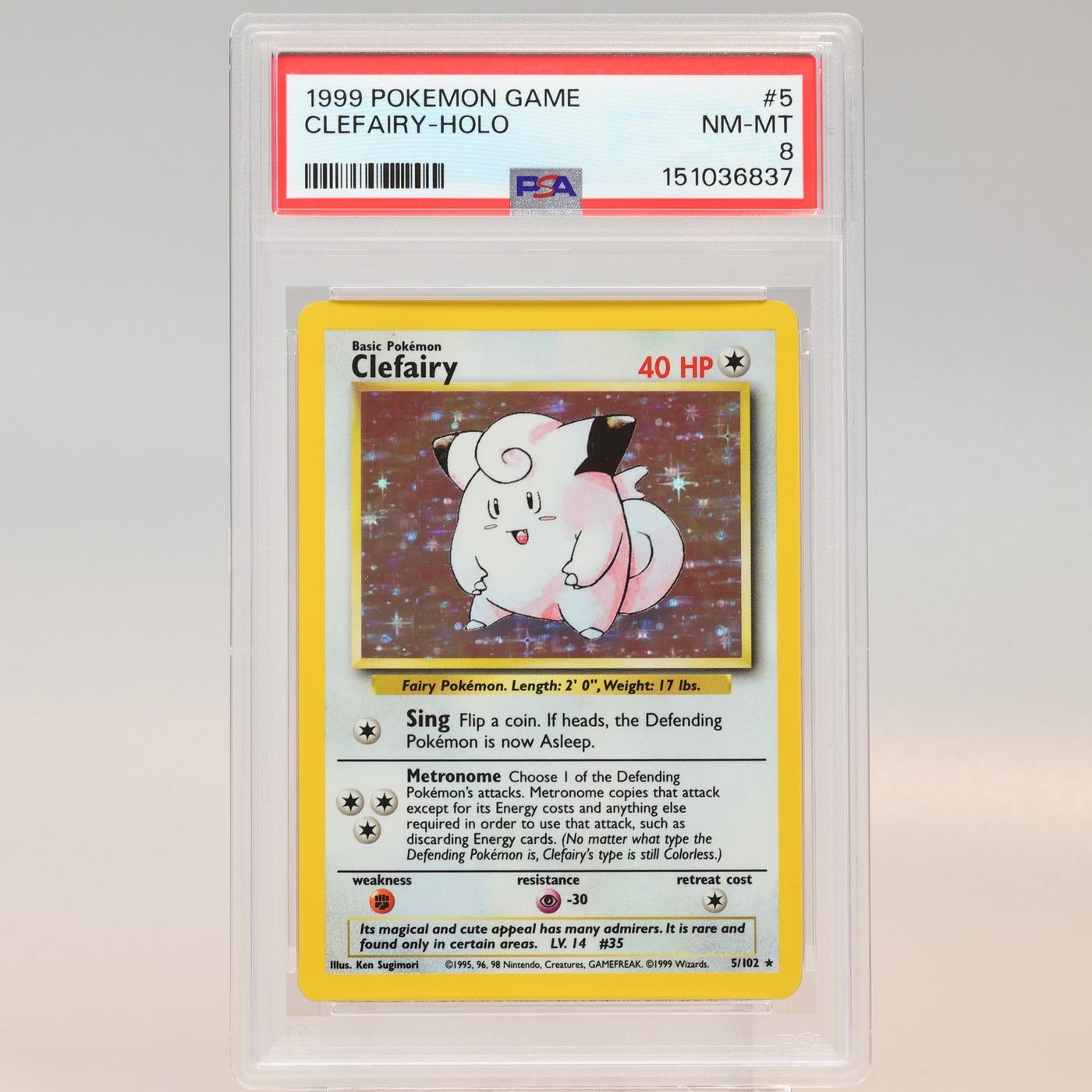 Pokemon TCG Clefairy 5102 Base Set Holo Rare PSA 8 NMMT 168441076176 2