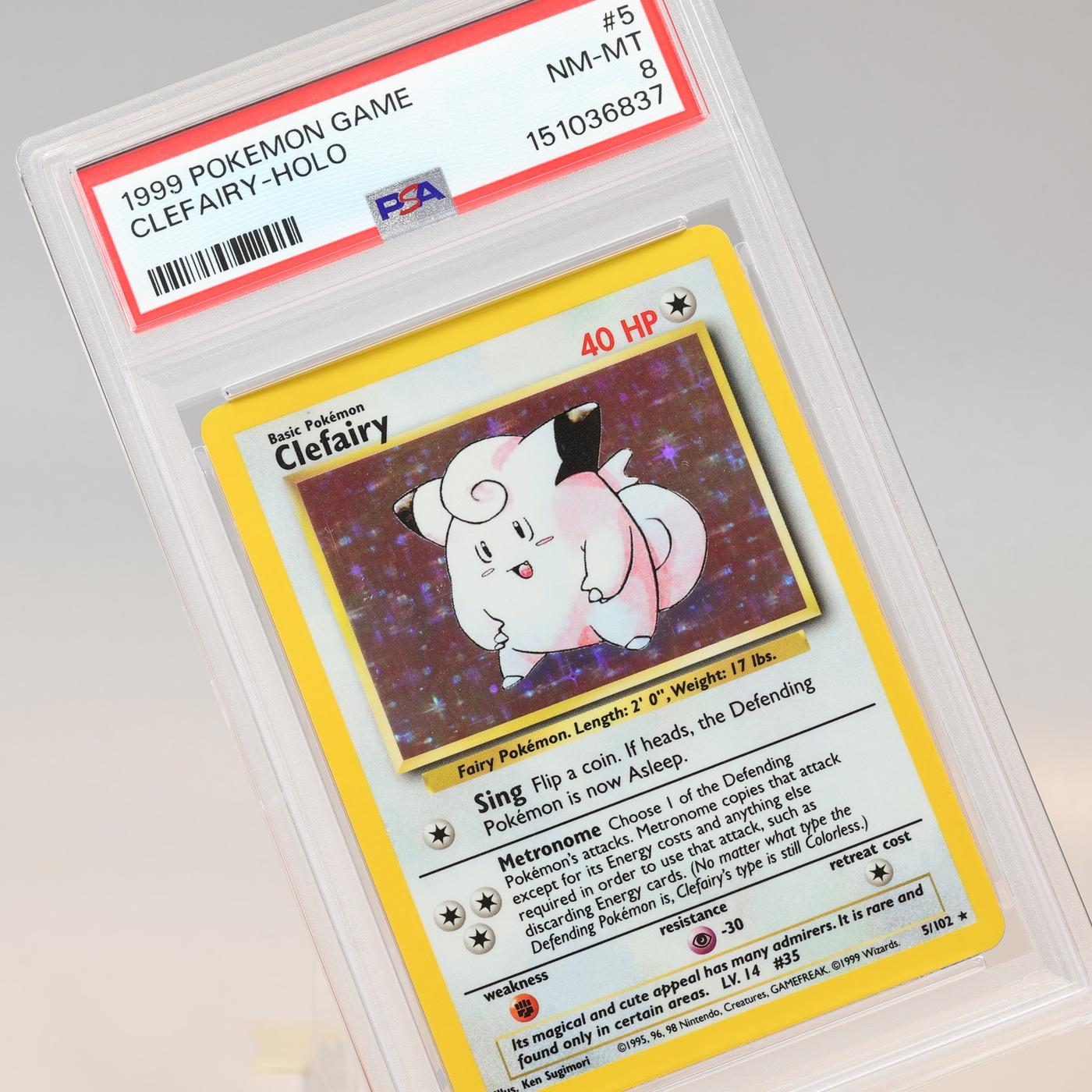Pokemon TCG Clefairy 5102 Base Set Holo Rare PSA 8 NMMT 168441076176