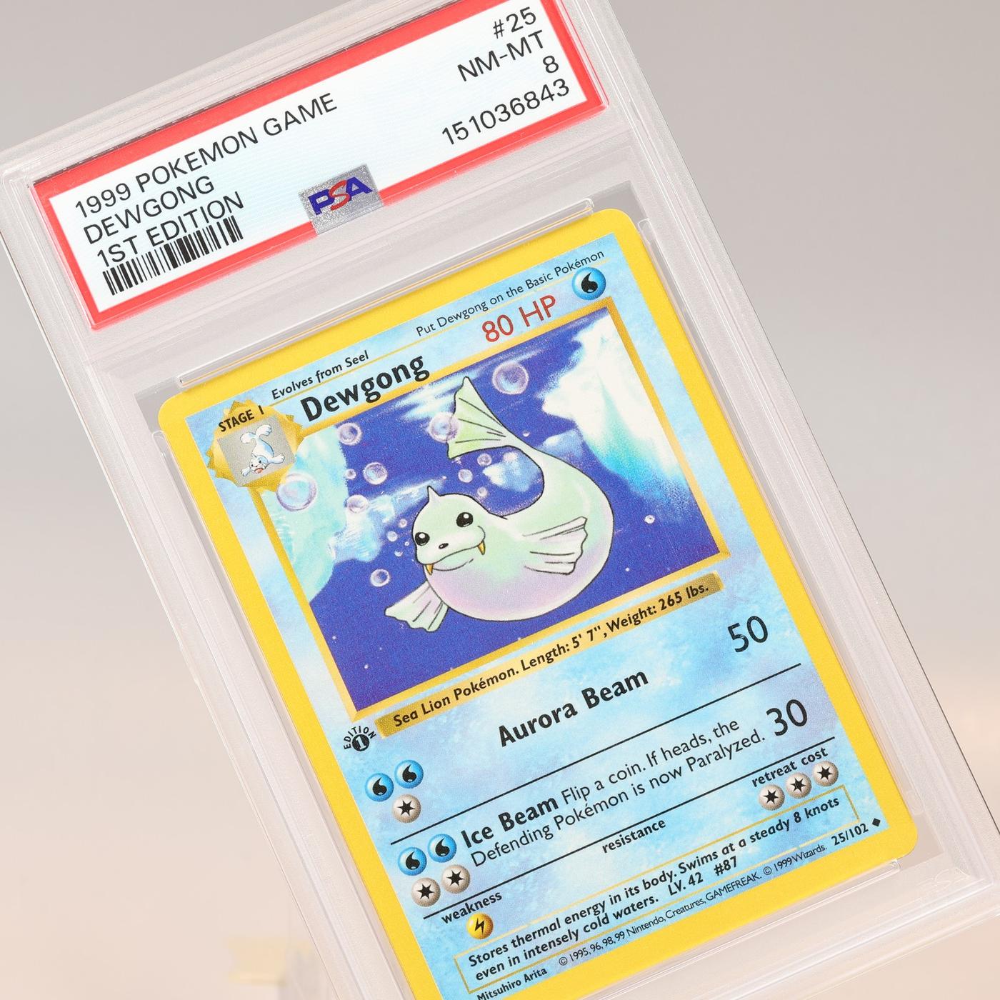 Pokemon TCG Dewgong 25102 Base Set Uncommon 1st Edition PSA 8 NMMT 168441076136