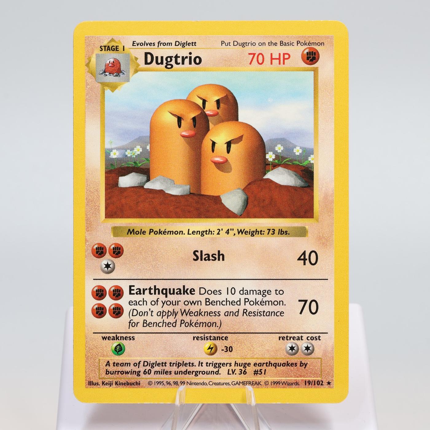 Pokemon TCG Dugtrio 19102 Base Set Rare Shadowless WOTC EXC 168411843646 2