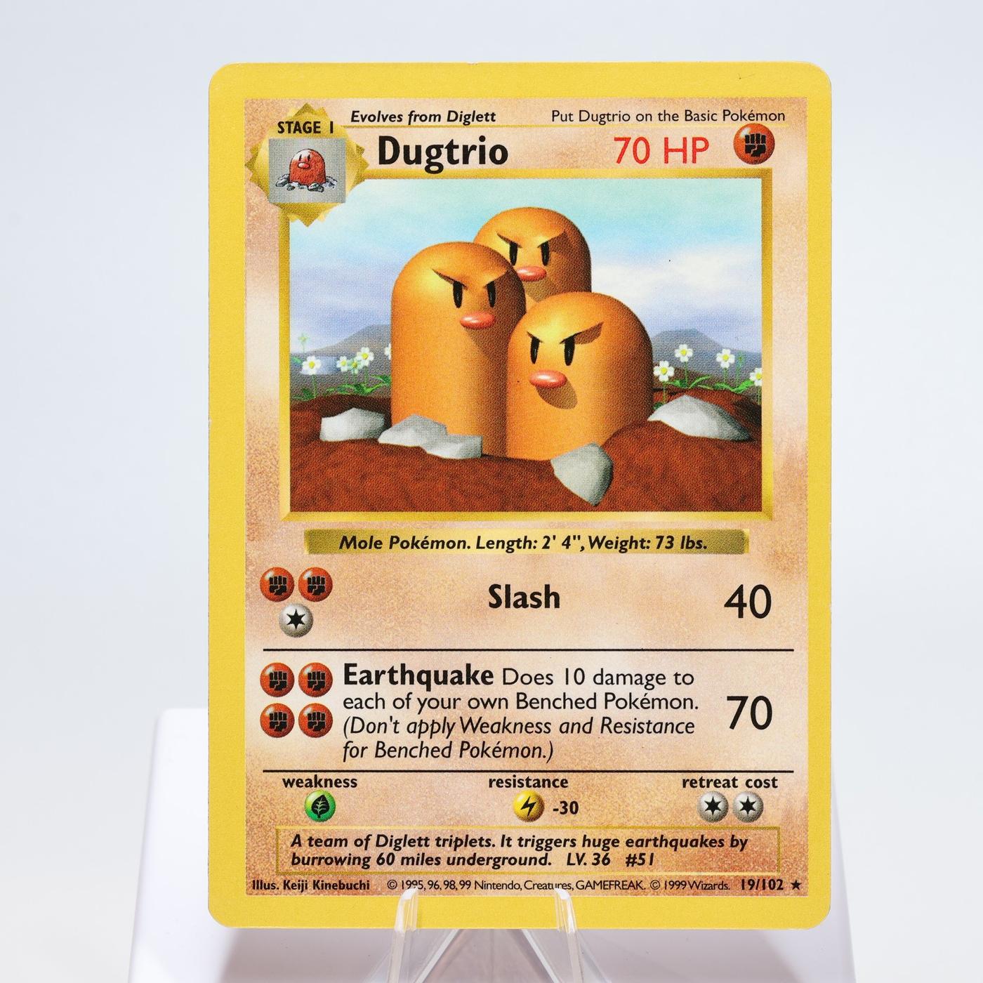 Pokemon TCG Dugtrio 19102 Base Set Rare Shadowless WOTC EXCNM 168325203366 2