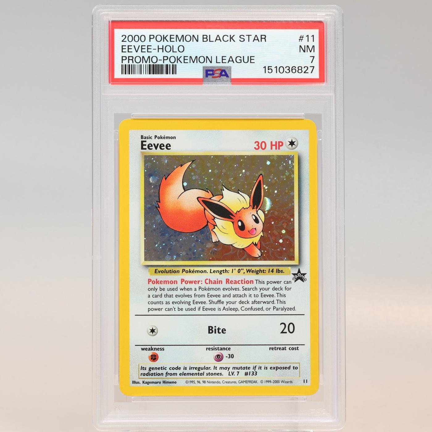 Pokemon TCG Eevee 11 Wizards Black Star Promo Pokemon League PSA 7 NM 168441076126 2