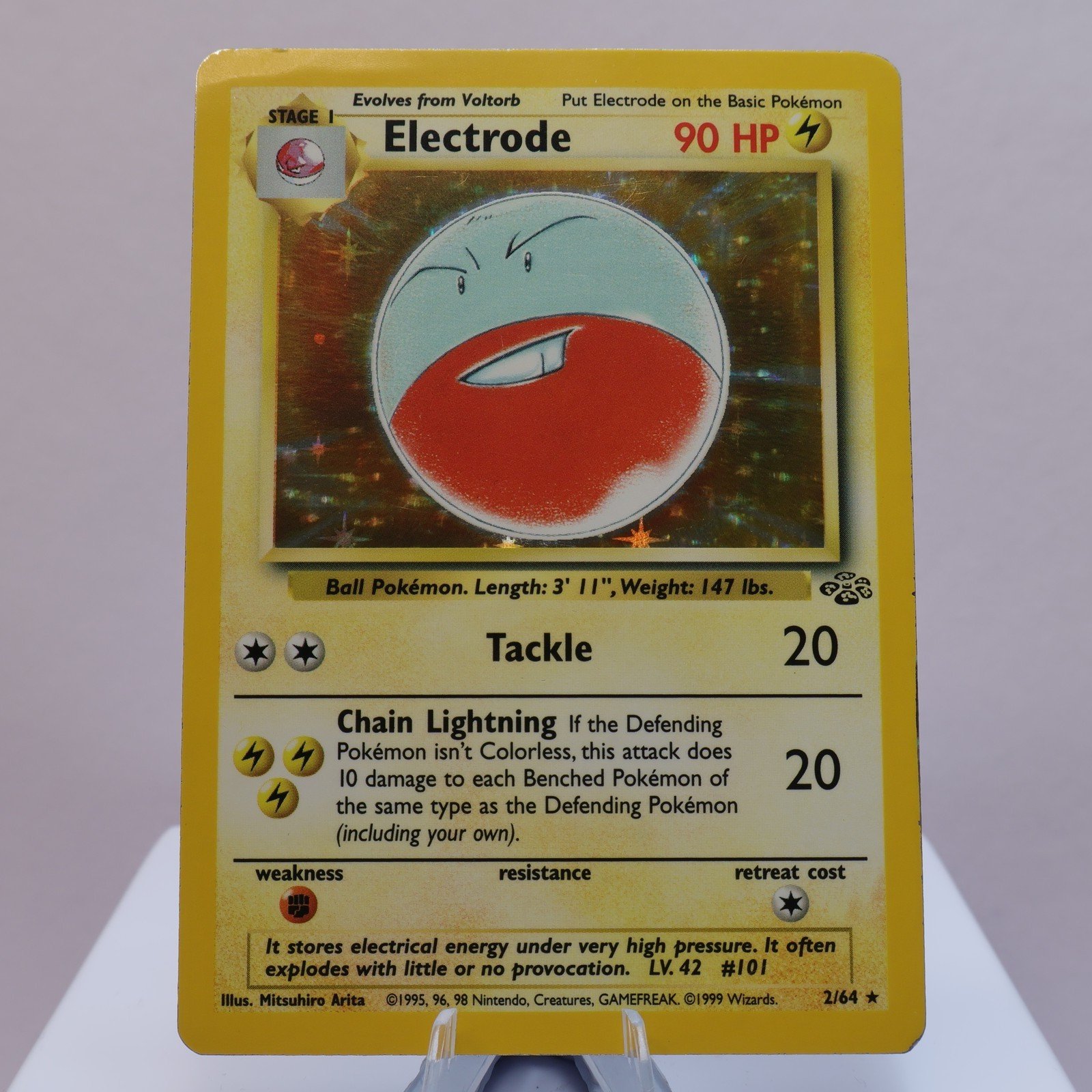Pokemon TCG Electrode 264 Jungle Holo Rare WOTC 1999 MP Crease 167830364496 2