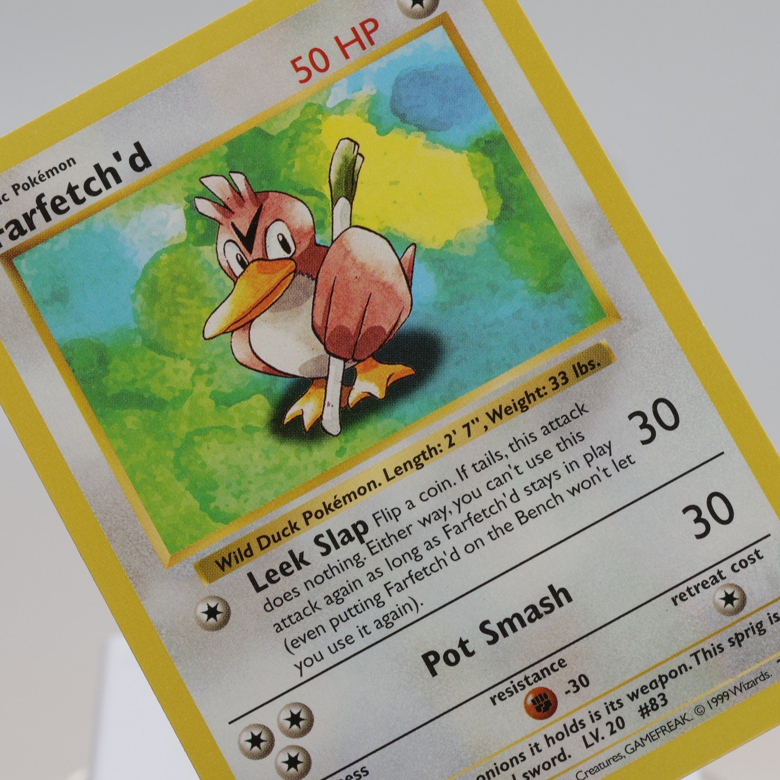 Pokemon TCG Farfetchd 27102 Base Set Uncommon Shadowless WOTC 1999 EXCNM 168144948166