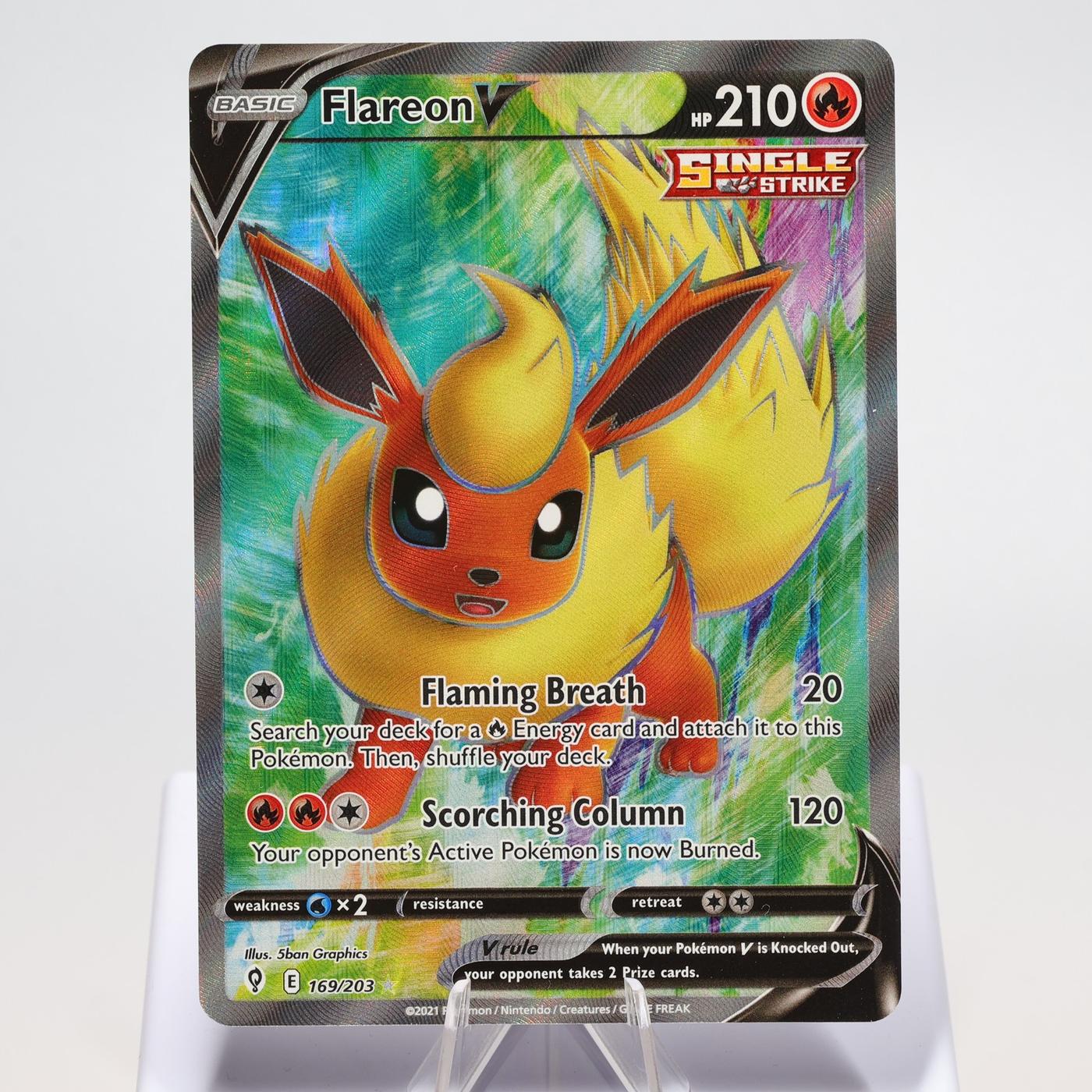 Pokemon TCG Flareon V 169203 Evolving Skies Full Art NM 168287250396 2