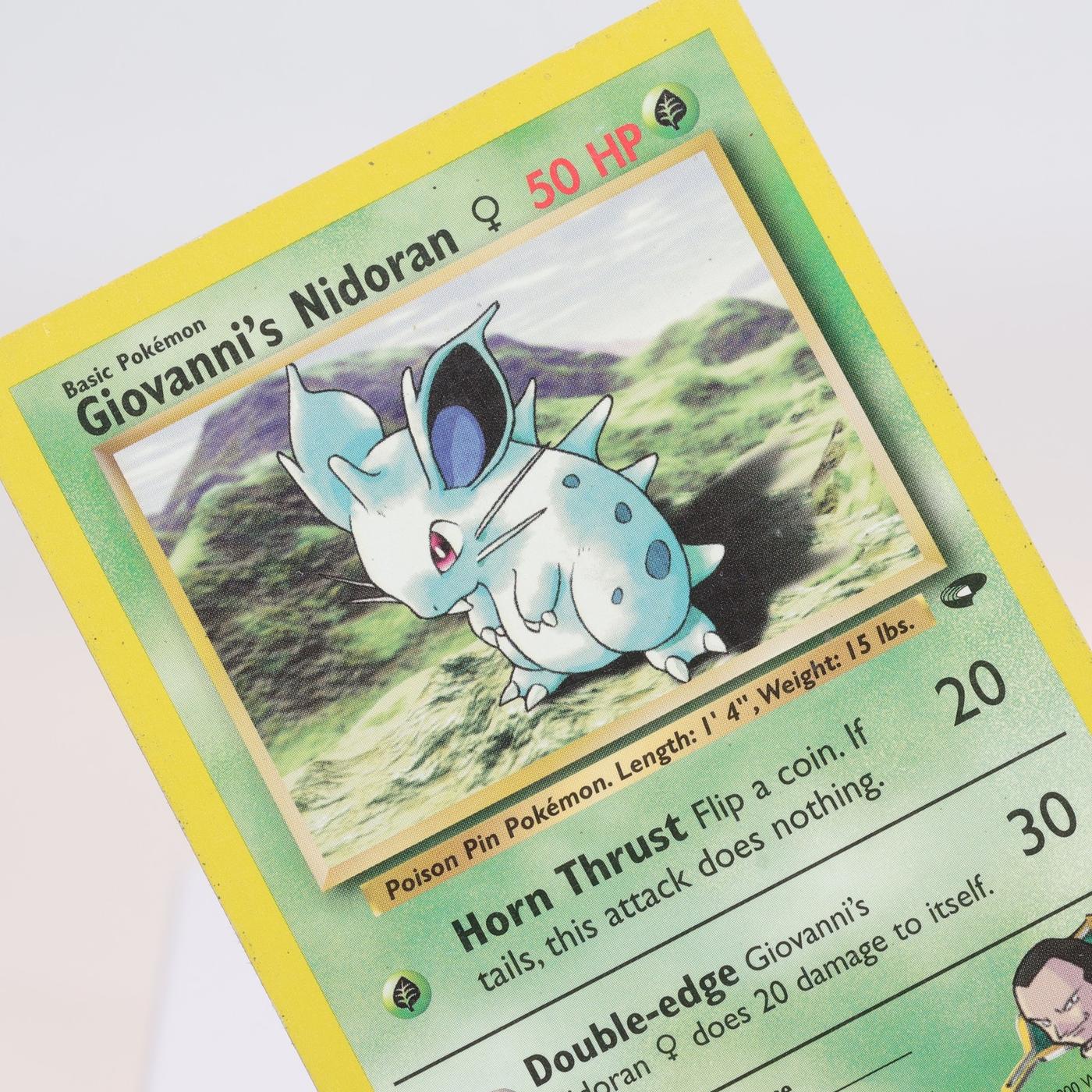 Pokemon TCG Giovannis Nidoran F 75132 Gym Challenge Common WOTC MPCrease 168232466146