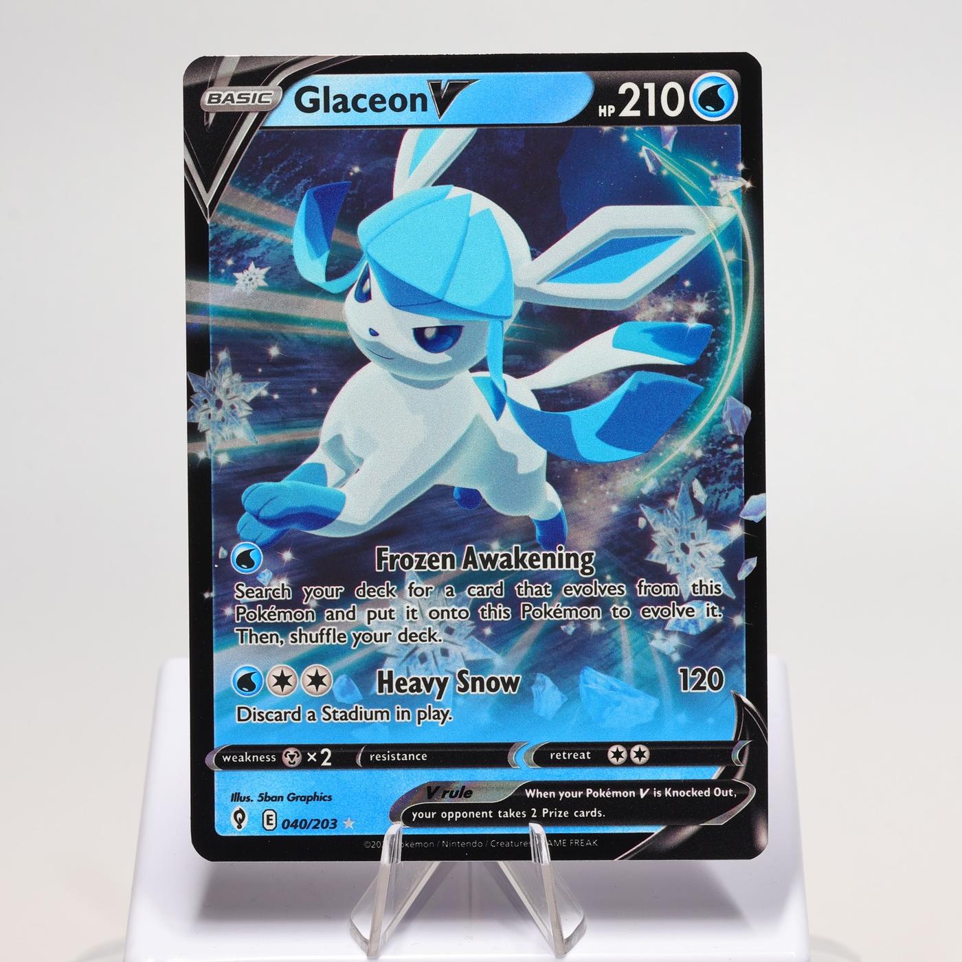 Pokemon TCG Glaceon V 40203 Evolving Skies V Rare NMM 168287250386 2