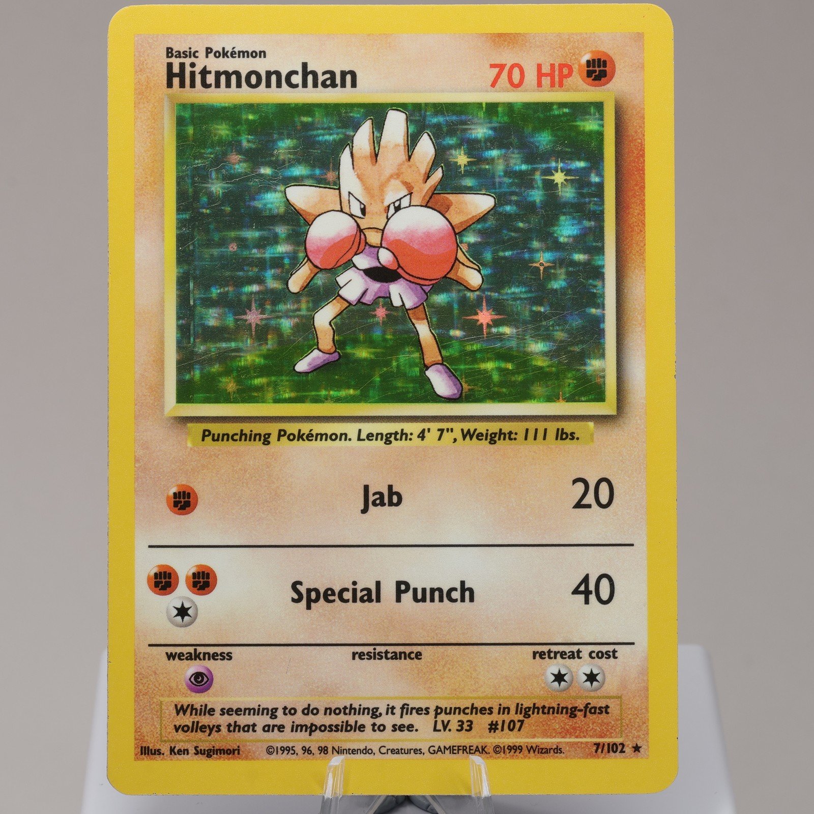 Pokemon TCG Hitmonchan 7102 Base Set Holo Rare WOTC 1999 EXC 167950659016 2