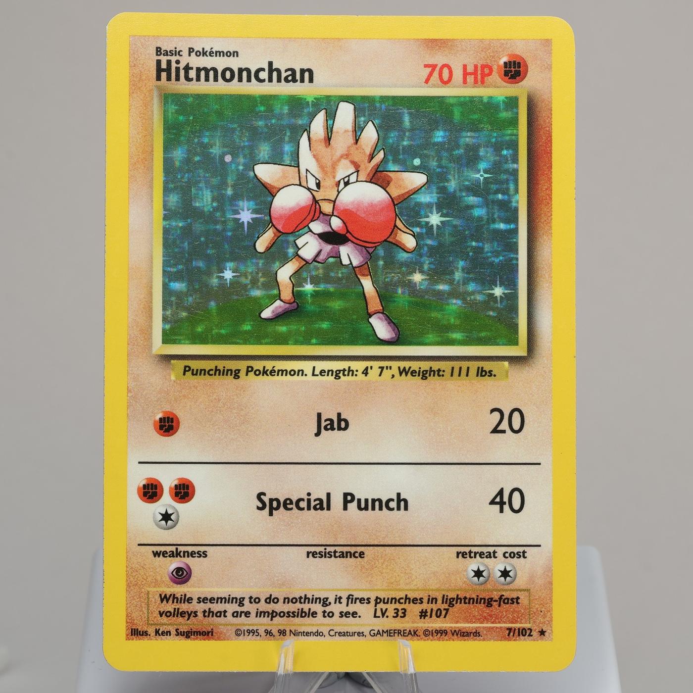 Pokemon TCG Hitmonchan 7102 Base Set Holo Rare WOTC 1999 EXCNM Indent 167974214036 2