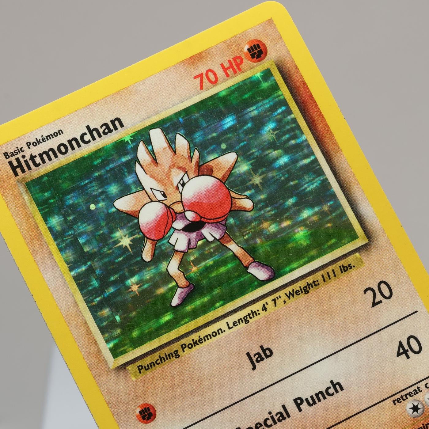 Pokemon TCG Hitmonchan 7102 Base Set Holo Rare WOTC 1999 EXCNM Indent 167974214036