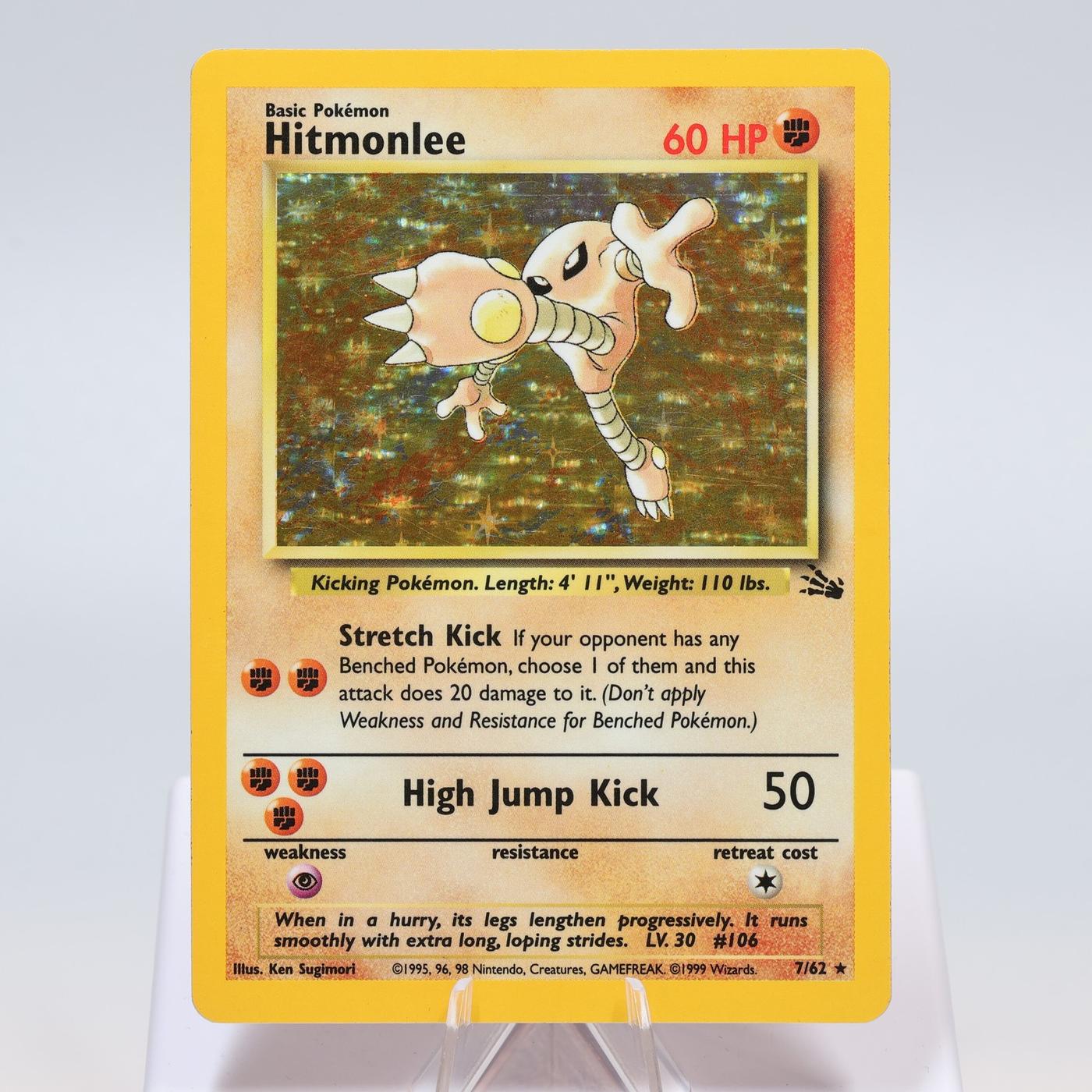 Pokemon TCG Hitmonlee 762 Fossil Holo Rare WOTC EXC 168411843666 2