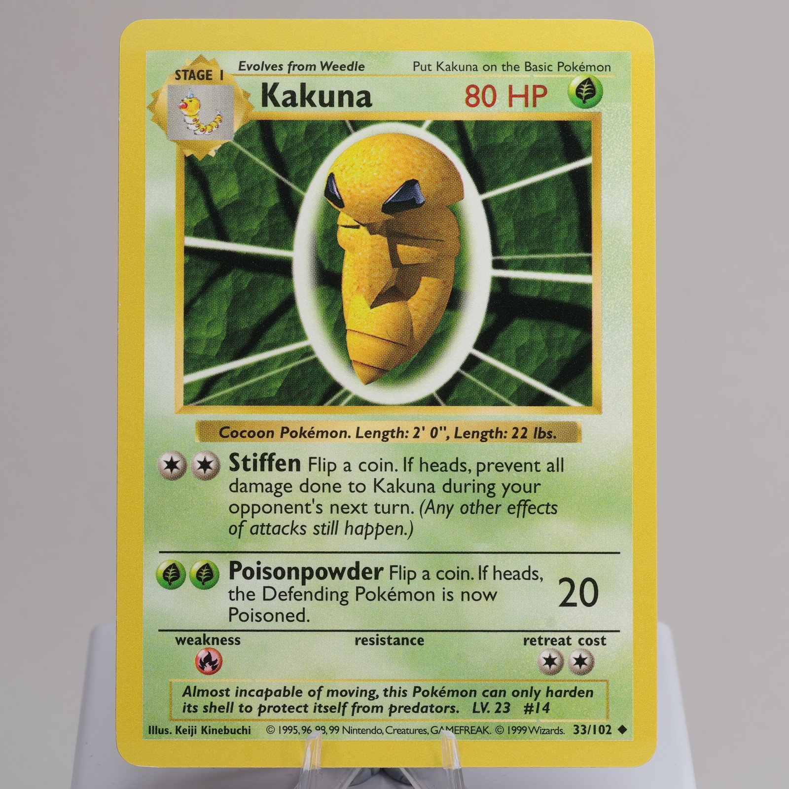 Pokemon TCG Kakuna 33102 Base Set Uncommon Shadowless WOTC 1999 EXC 168006227446 2