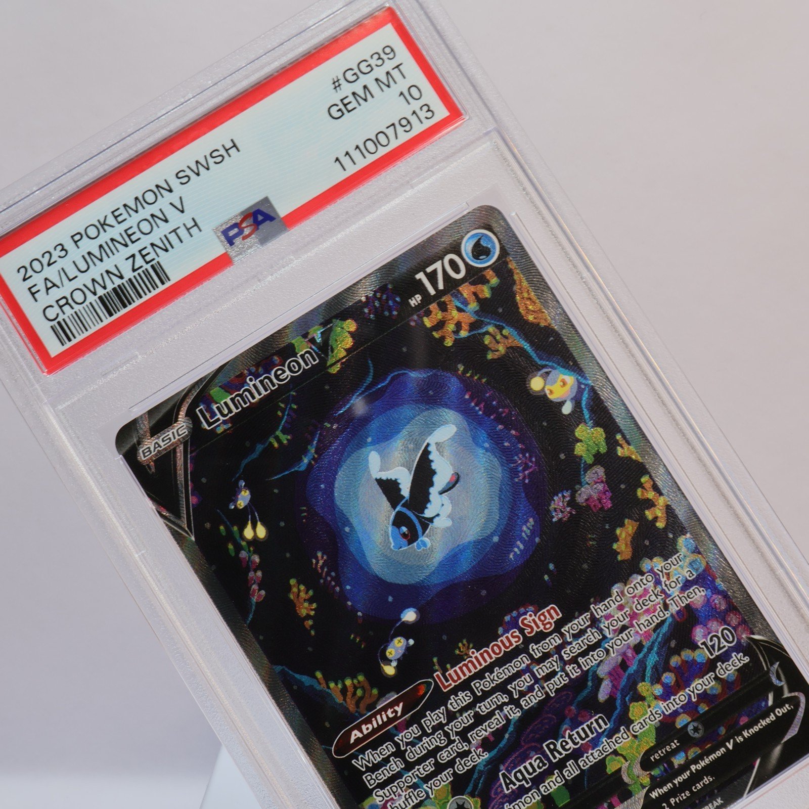 Pokemon TCG – Lumineon V GG39/GG70 Crown Zenith – PSA 10 GEM MT