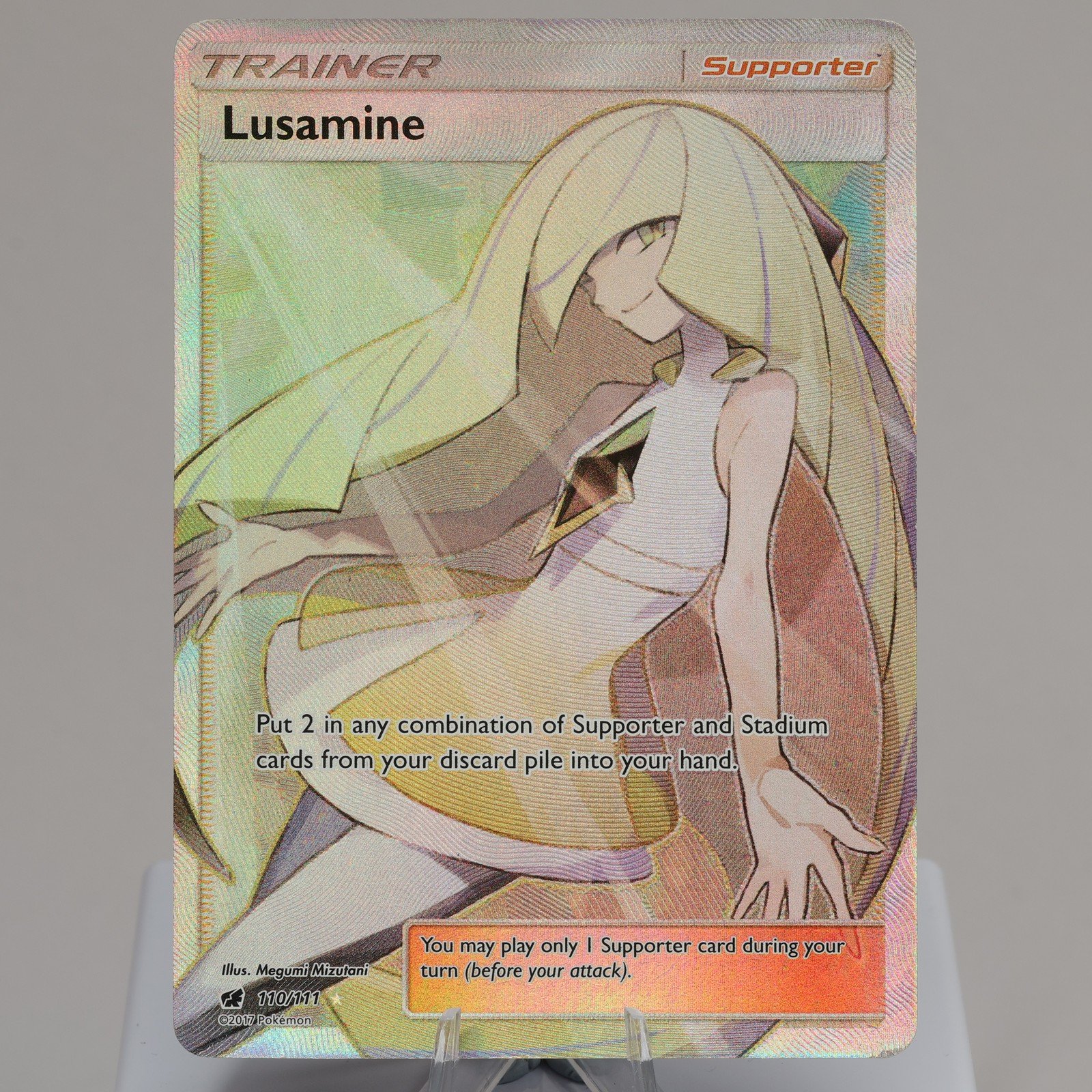 Pokemon TCG Lusamine 110111 Crimson Invasion Full Art LP See Pics 167974214026 2