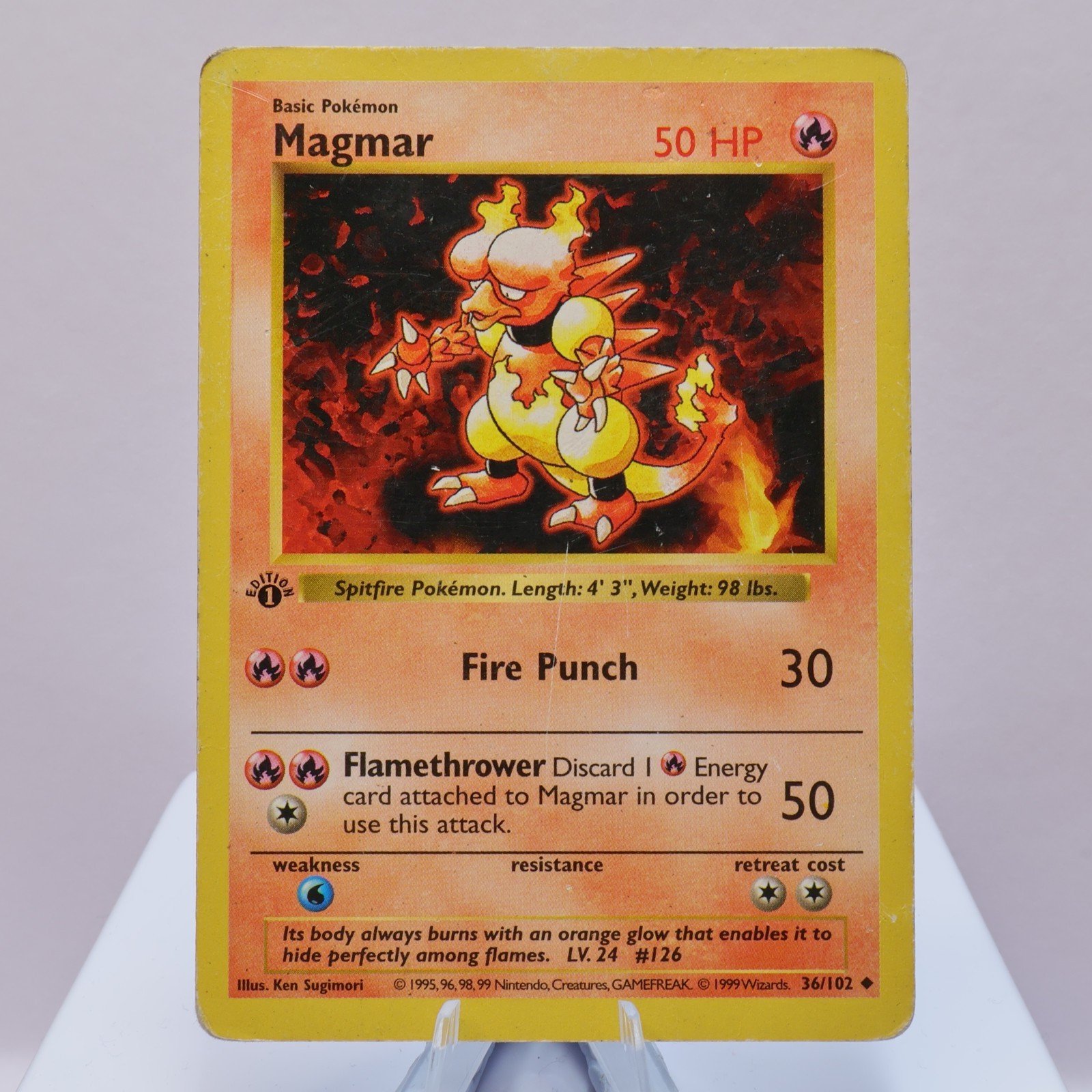 Pokemon TCG Magmar 36102 Base Set Uncommon 1st Edition WOTC 1999 HP 167710747816 2