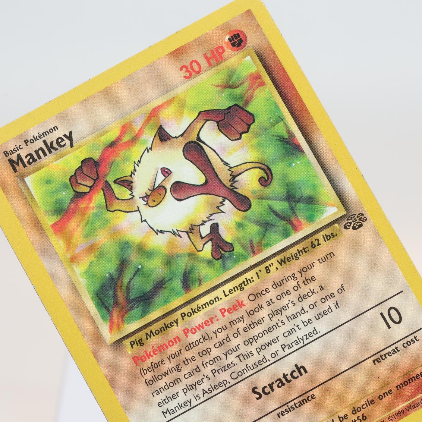 Pokemon TCG Mankey 5564 Jungle Common WOTC MPCrease 168232466136