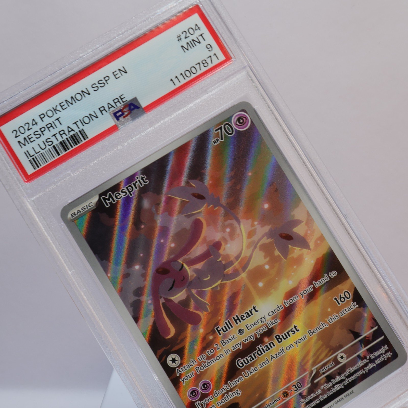 Pokemon TCG – Mesprit 204/191 Surging Sparks Illustration Rare  – PSA 9 MINT