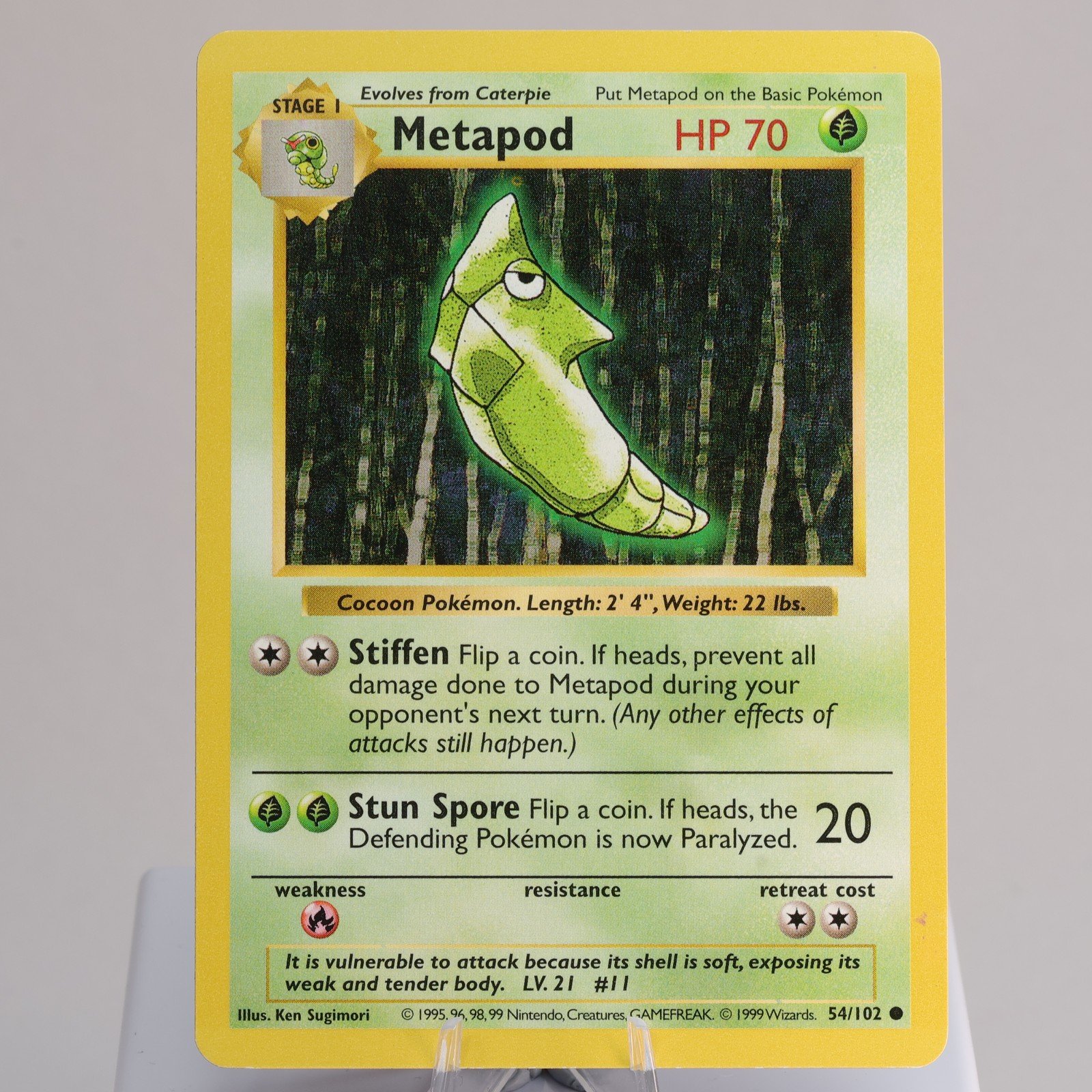 Pokemon TCG Metapod 54102 Base Set Common Shadowless WOTC 1999 EXCNM 168006227416 2