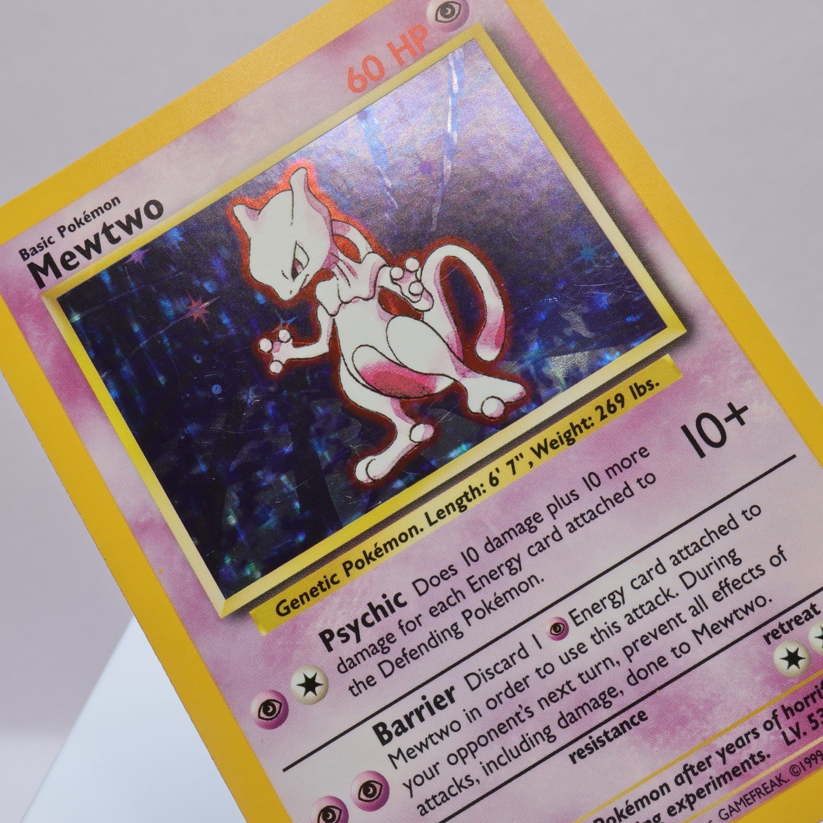 Pokemon TCG – Mewtwo 10/102 Base Set Holo Rare  WOTC 1999 – EXC