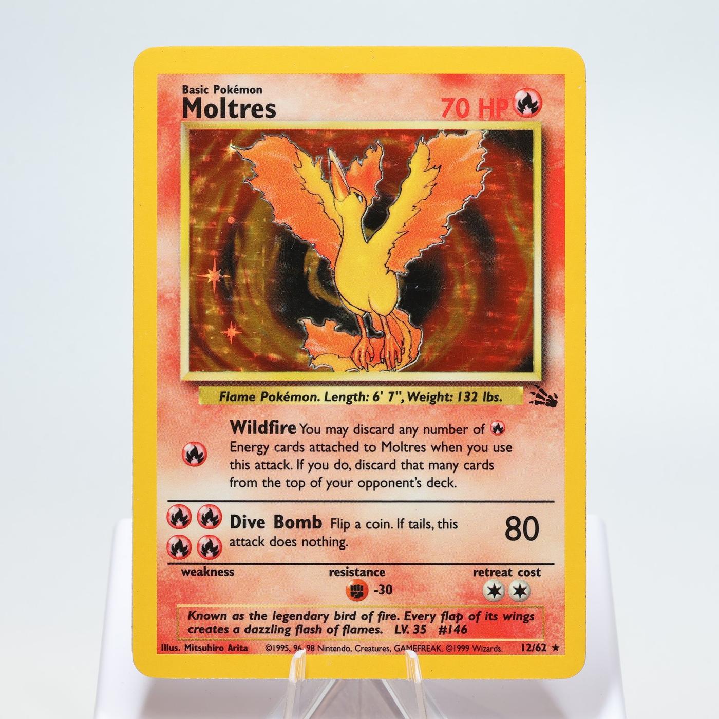 Pokemon TCG Moltres 1262 Fossil Holo Rare WOTC EXC 168325203376 2