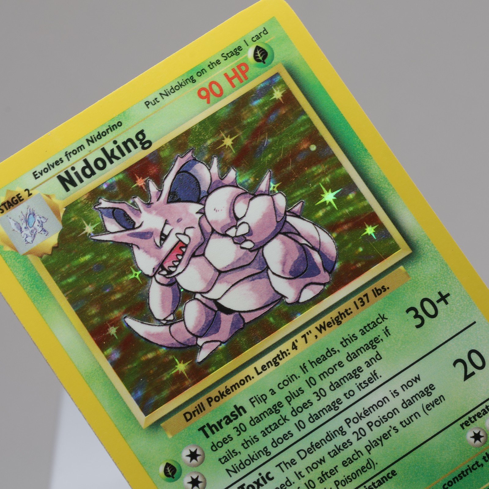 Pokemon TCG Nidoking 11102 Base Set Holo Rare LP Crease 167965977956
