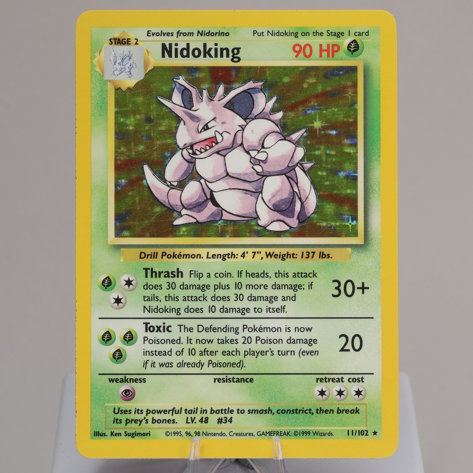 Pokemon TCG Nidoking 11102 Base Set Holo Rare WOTC 1999 EXC See Pics 167974214056 2