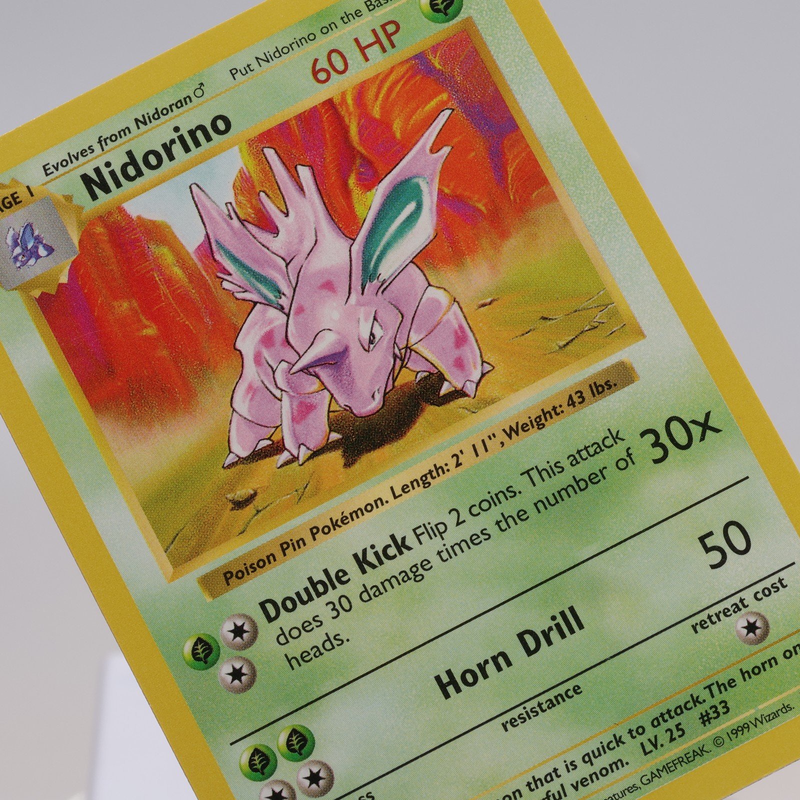 Pokemon TCG Nidorino 37102 Base Set Uncommon Shadowless WOTC 1999 EXCNM 168144948196