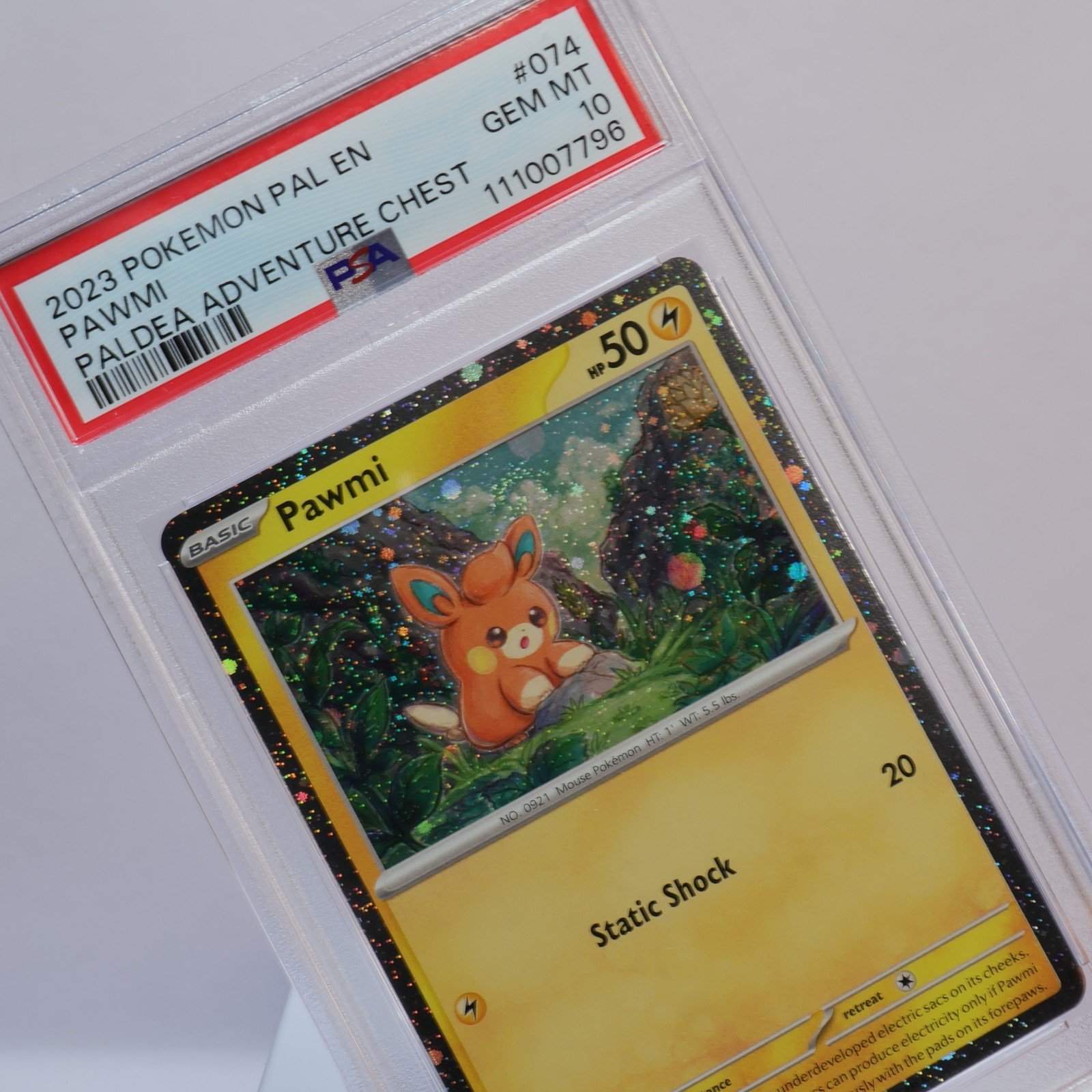 Pokemon TCG – Pawmi 074/193 Paldea Evolved Cosmos Holo Promo  – PSA 10 GEM MT