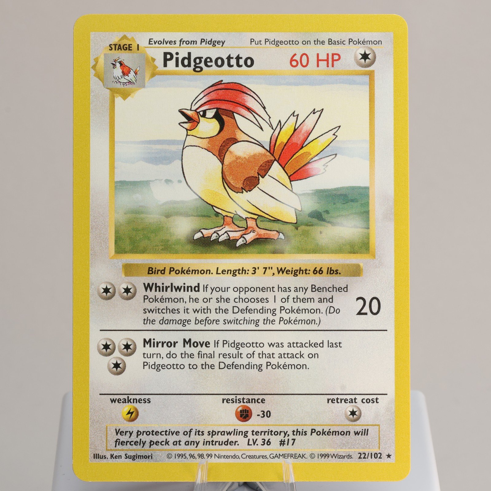 Pokemon TCG Pidgeotto 22102 Base Set Rare Shadowless WOTC 1999 EXCNM 168006227396 2