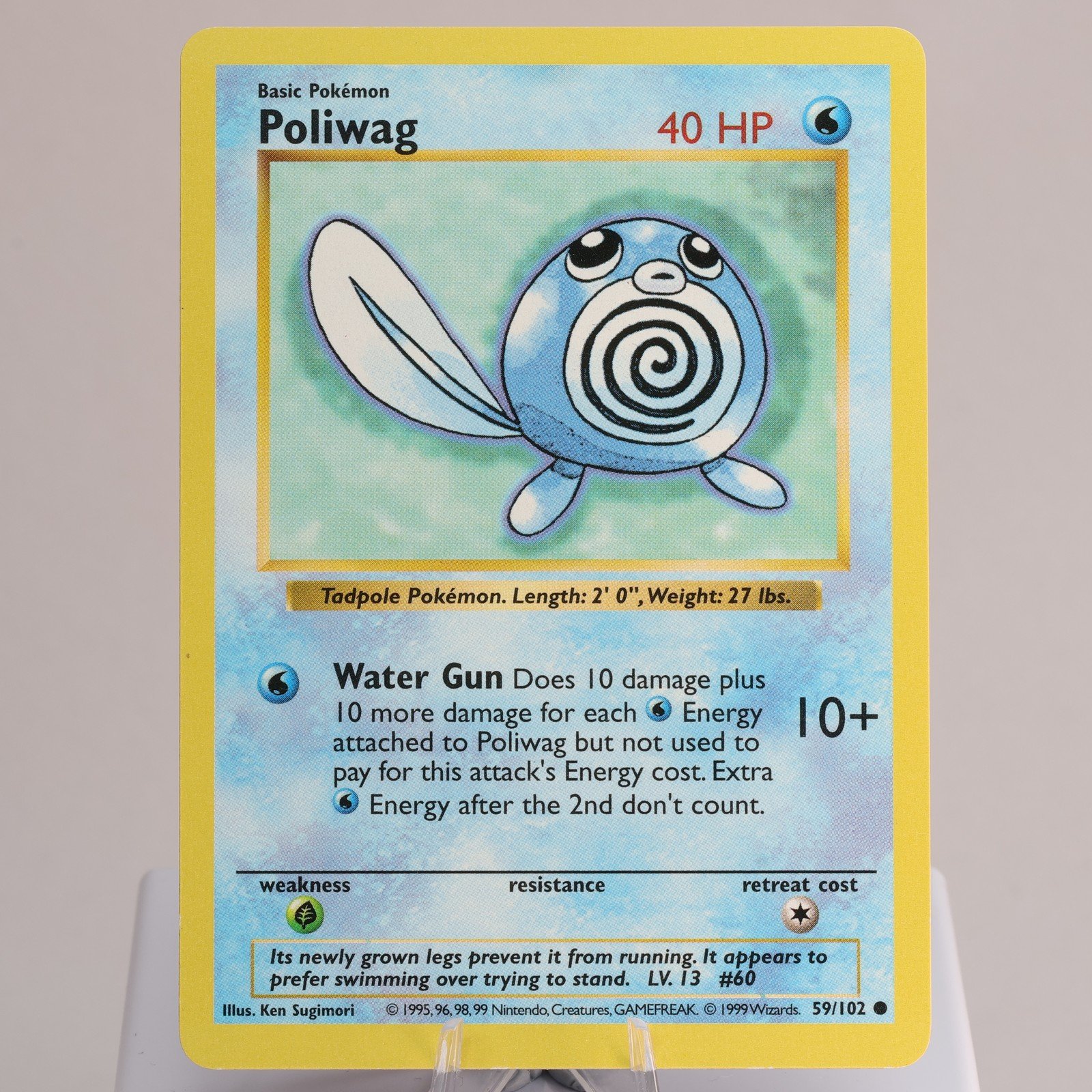 Pokemon TCG Poliwag 59102 Base Set Common Shadowless WOTC 1999 EXC 168006227426 2
