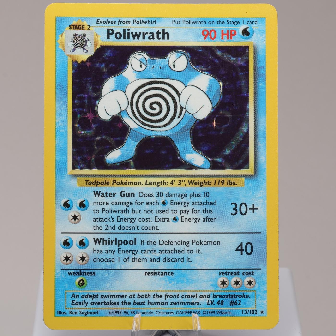 Pokemon TCG Poliwrath 13102 Base Set Holo Rare WOTC 1999 EXCNM 167950659086 2