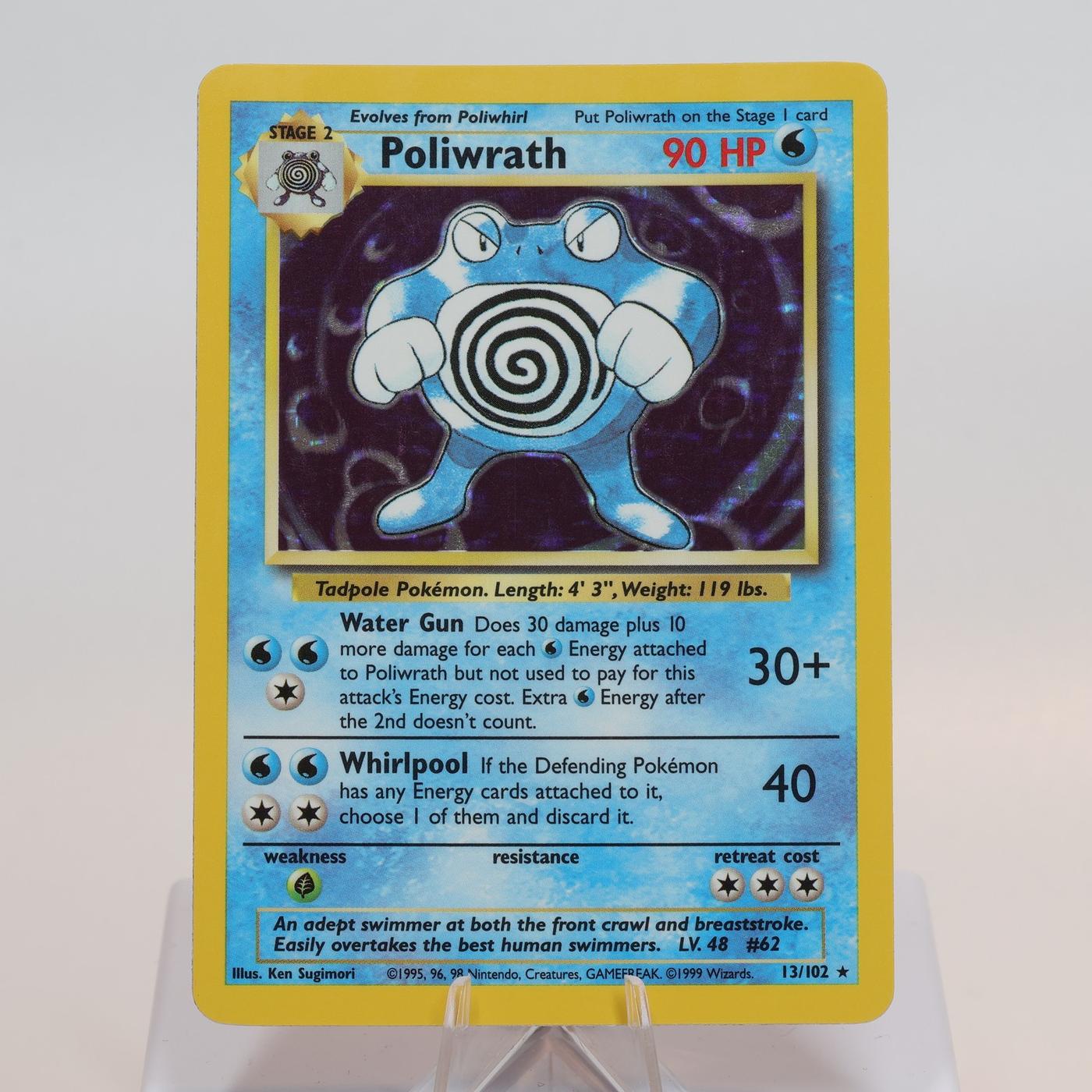 Pokemon TCG Poliwrath 13102 Base Set Holo Rare WOTC EXC 168205418486 2