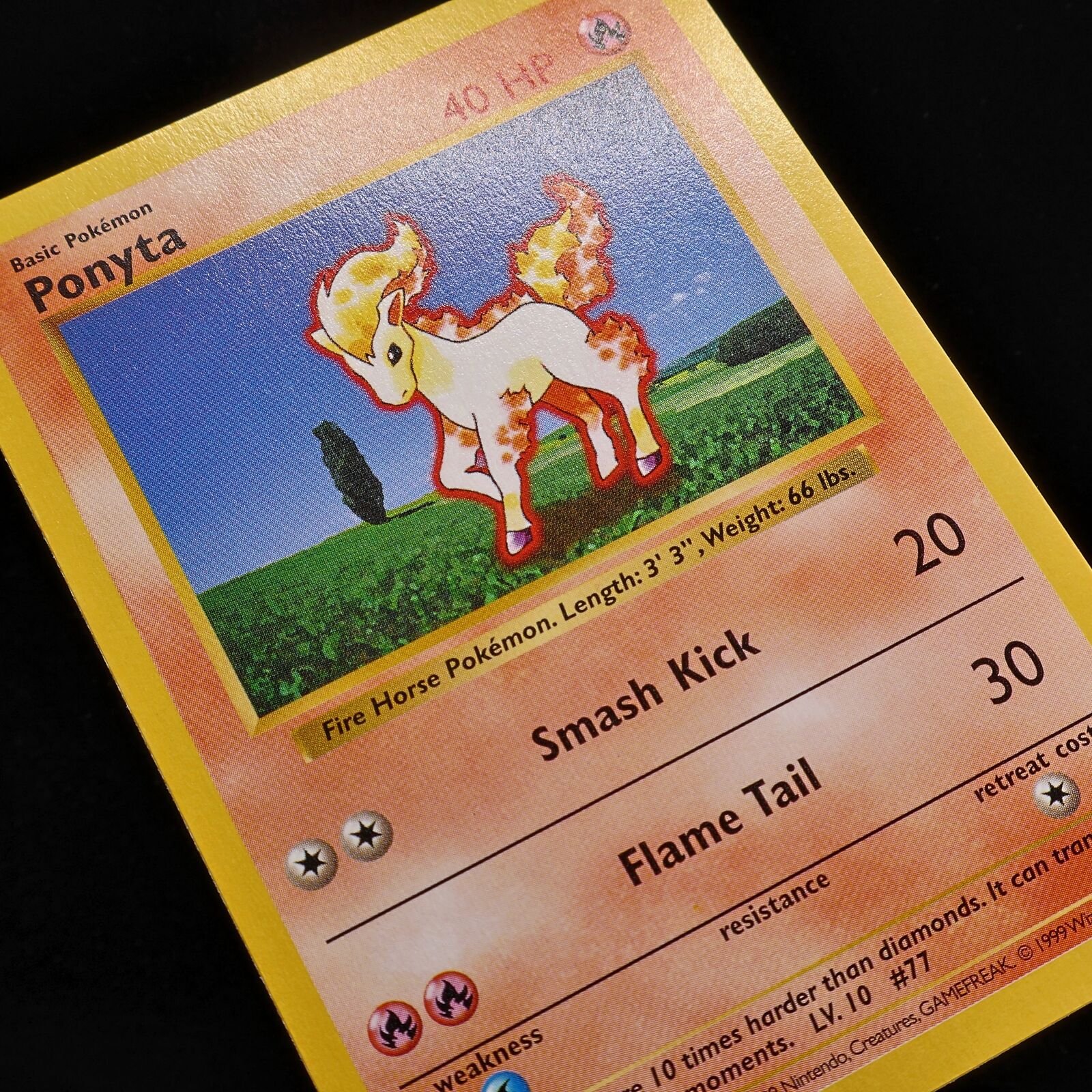 Pokemon TCG – Ponyta 60/102 Base Set  Shadowless WOTC 1999 – NM