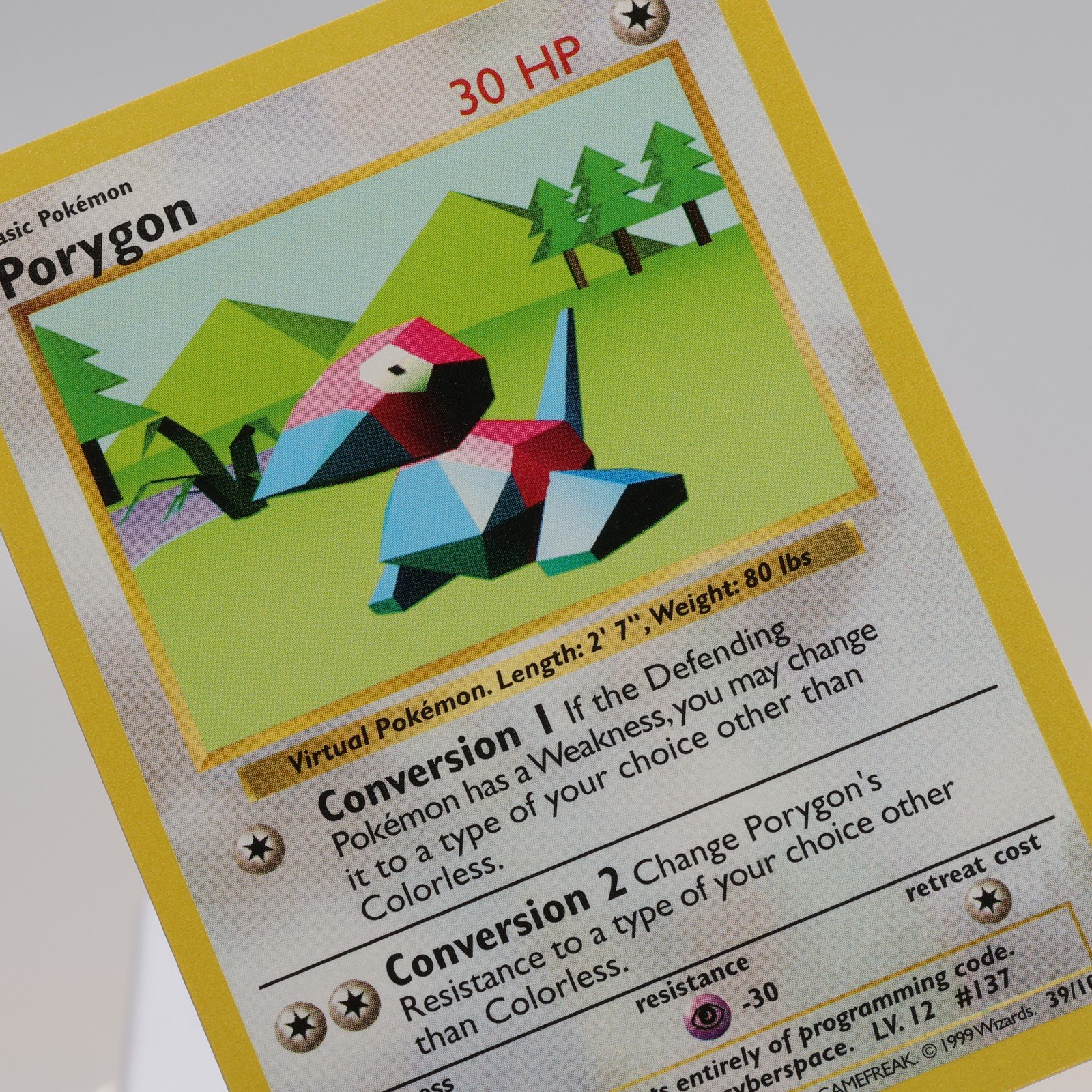 Pokemon TCG – Porygon 39/102 Base Set Uncommon Shadowless WOTC 1999 – NM/EXC