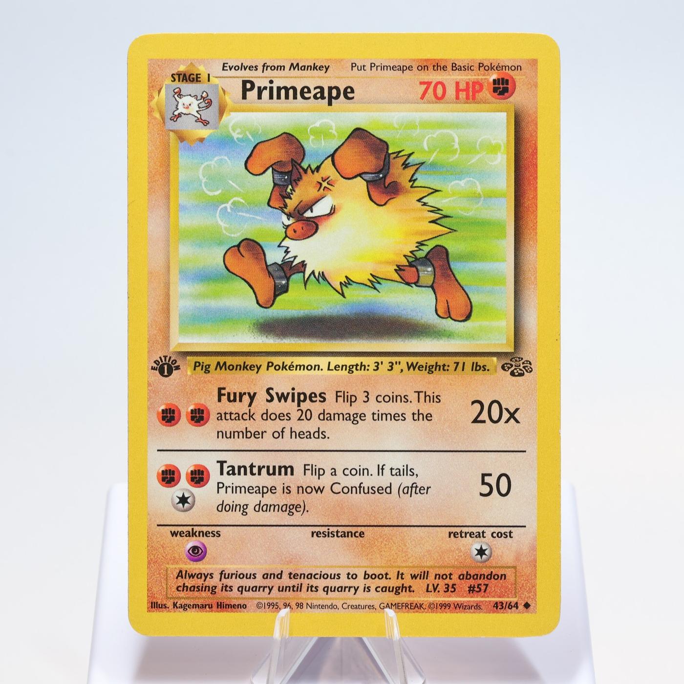 Pokemon TCG Primeape 4364 Jungle Uncommon 1st Edition WOTC 168300703666 2